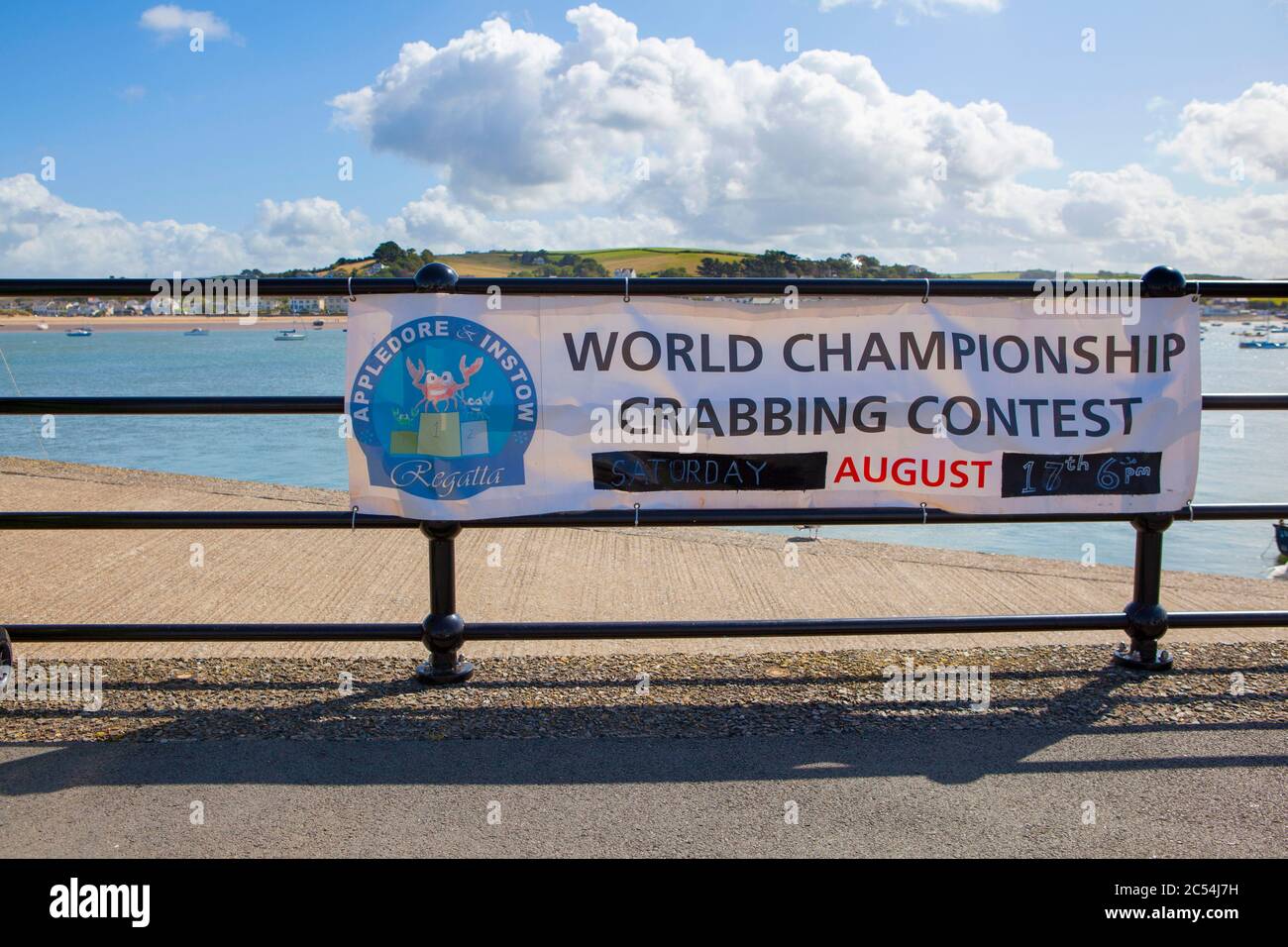 Inscrivez-vous au concours de pêche au crabe du Championnat du monde à Appledore, North Devon, été 2019 Banque D'Images