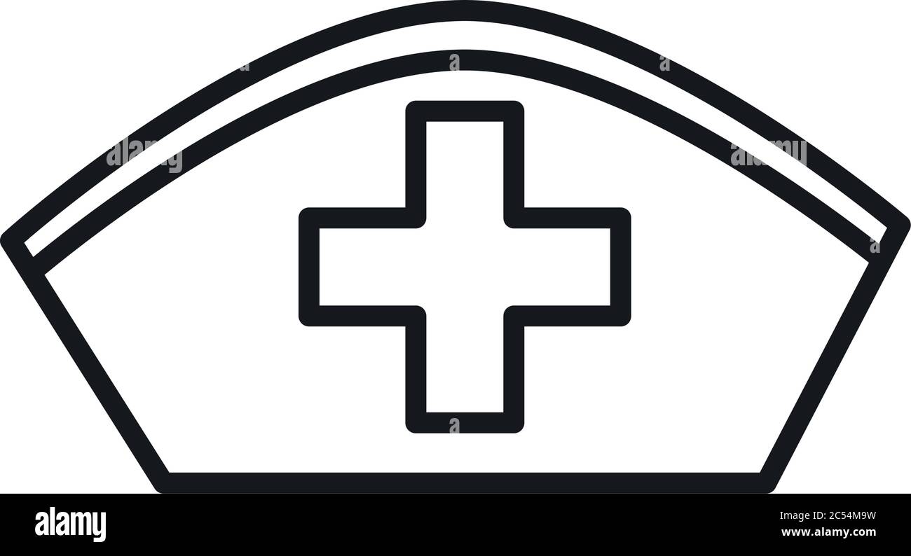 hat uniforme infirmière soins médicaux et hôpital pictogramme ligne style  icône illustration vectorielle Image Vectorielle Stock - Alamy