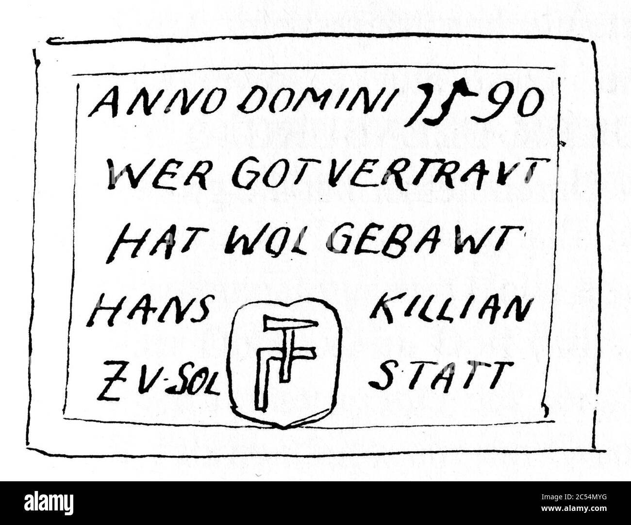 Inschrift Kirche St. Anna 6.C. Banque D'Images