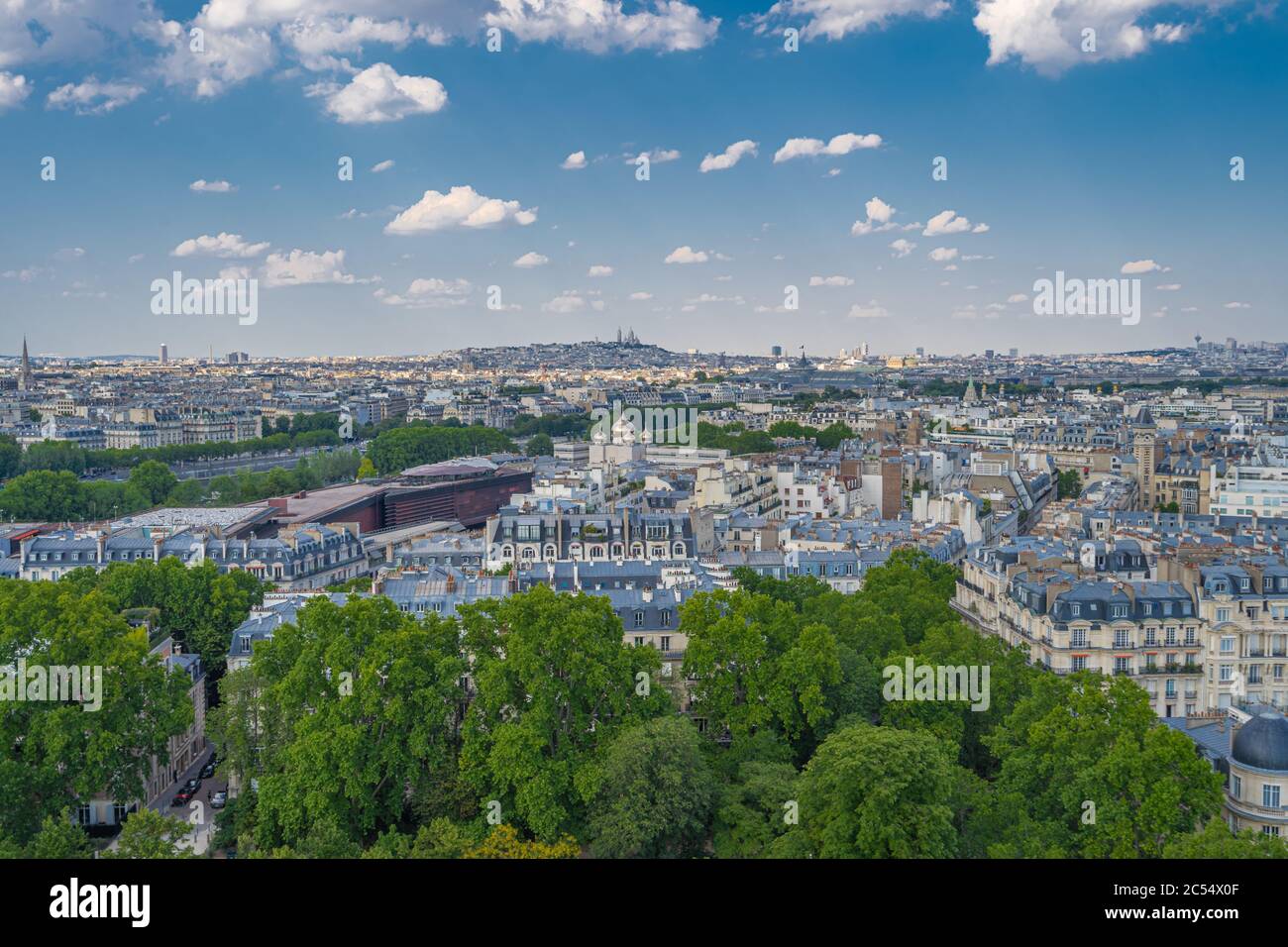Paris, France - 25 06 2020 : vue sur Paris depuis la Tour Eiffel Banque D'Images