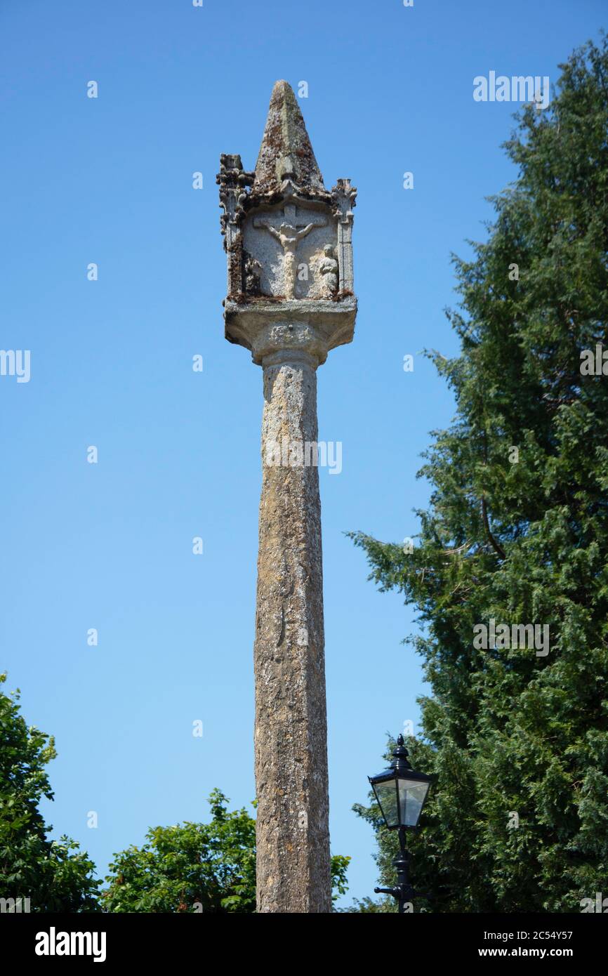 Ancient Lambourne Market Cross, Market place, Lambourn, Berkshire, Angleterre, Royaume-Uni Banque D'Images