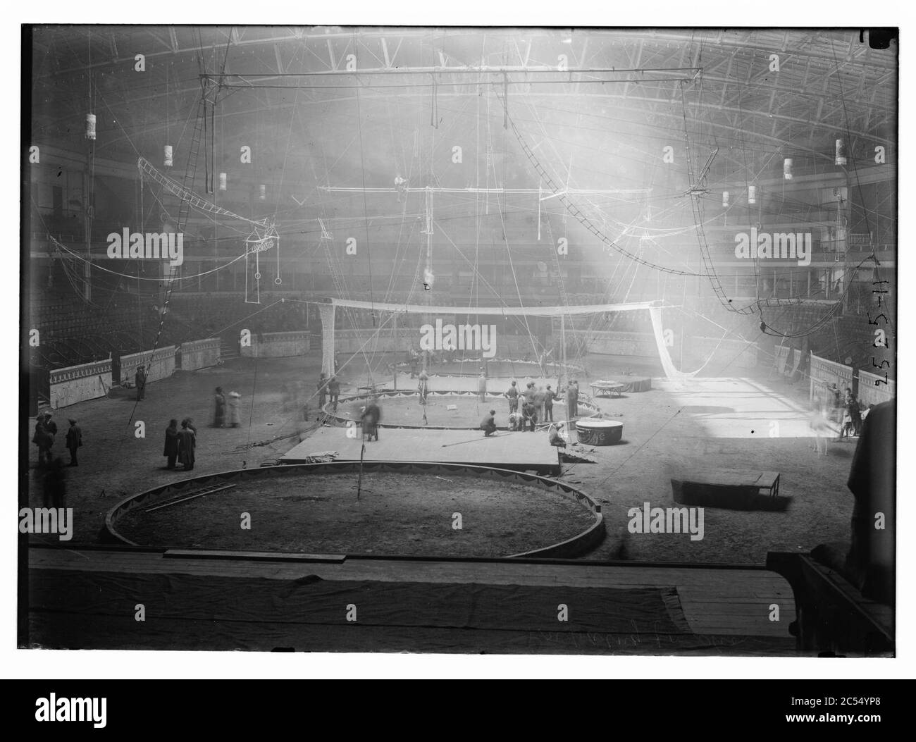 Intérieur de Madison Square Garden, New York City, préparation pour la semaine de cirque Banque D'Images