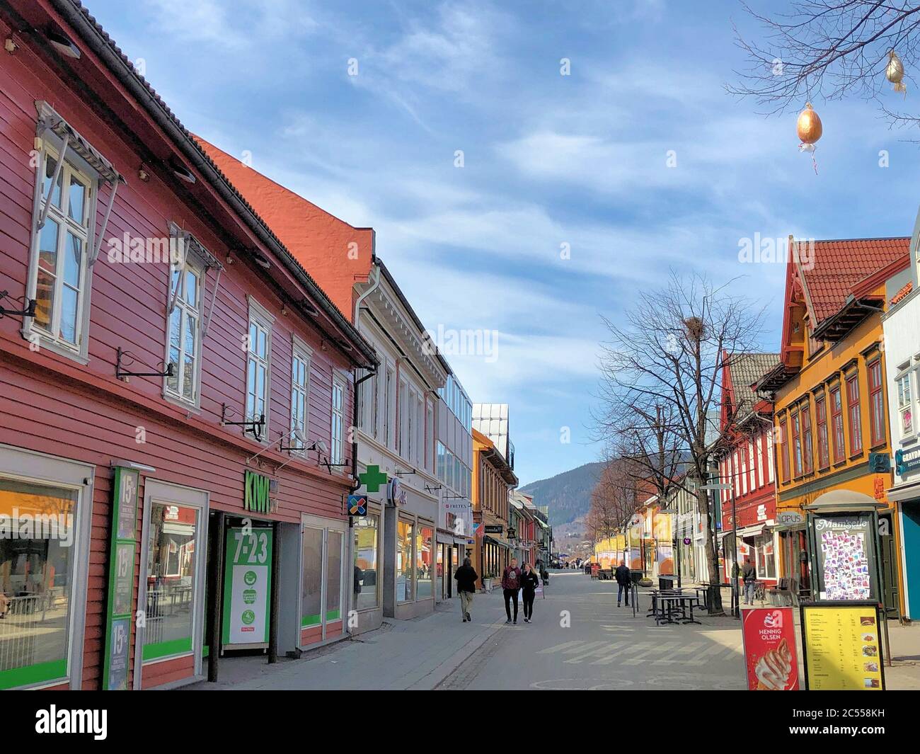 Dans les rues de Lillehammer en Norvège Banque D'Images