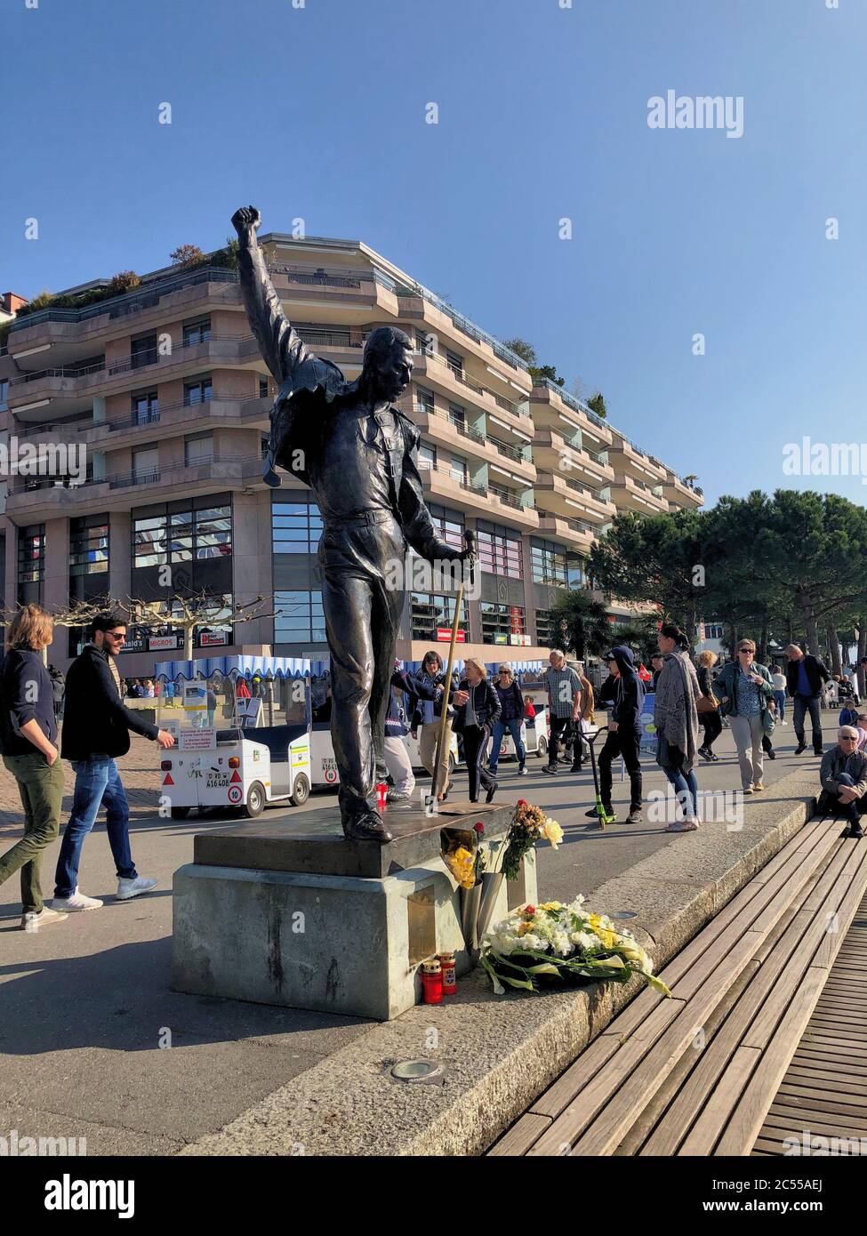 Statue de Freddie Mercury à Montreux Suisse Banque D'Images
