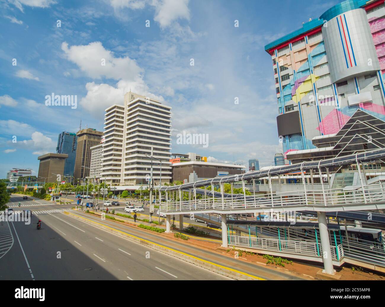 Circulation routière de jour dans la ville de Jakarta. Indonésie. Banque D'Images