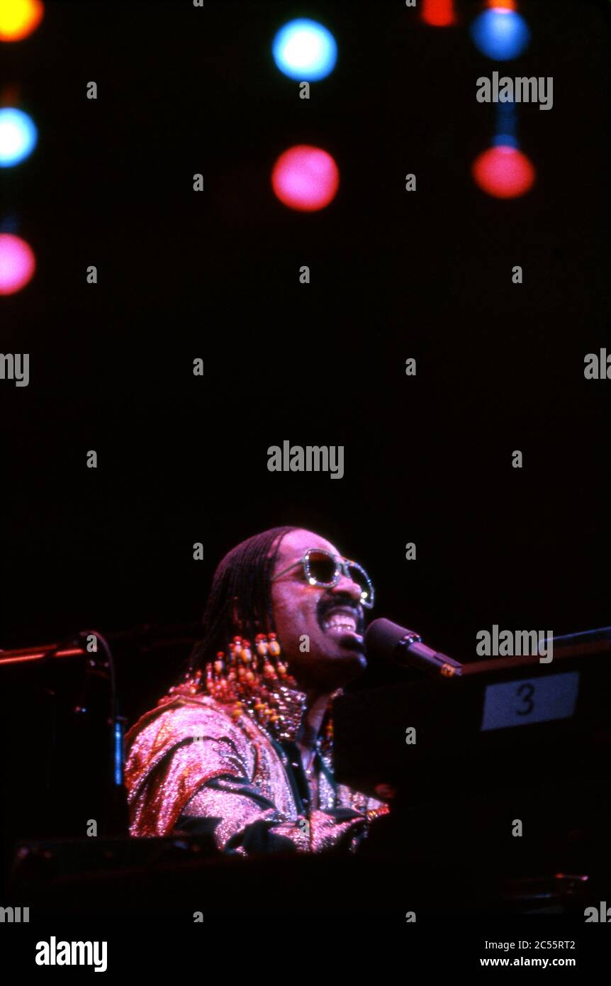 Stevie Wonder en concert Banque D'Images