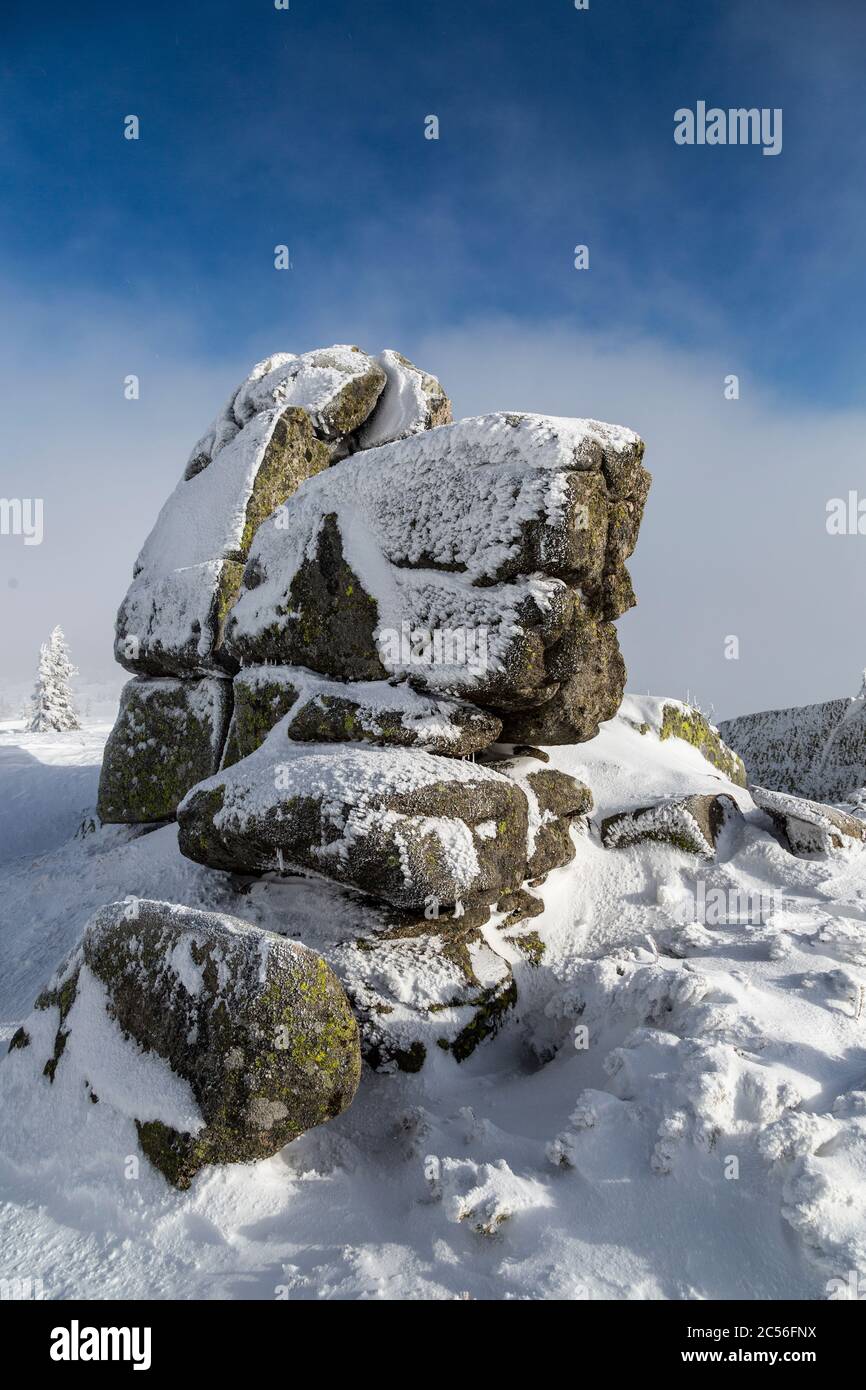 Europe, Pologne, Basse Silésie, montagnes géantes, Szrenica / Reifträger Banque D'Images