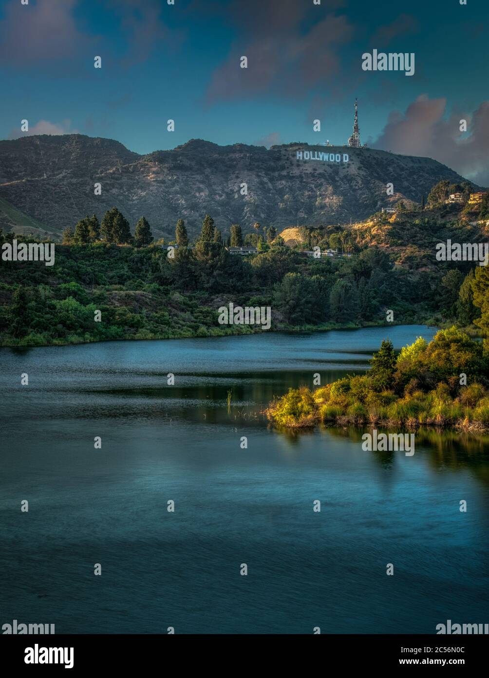 Lake Hollywood et panneau Hollywood Banque D'Images
