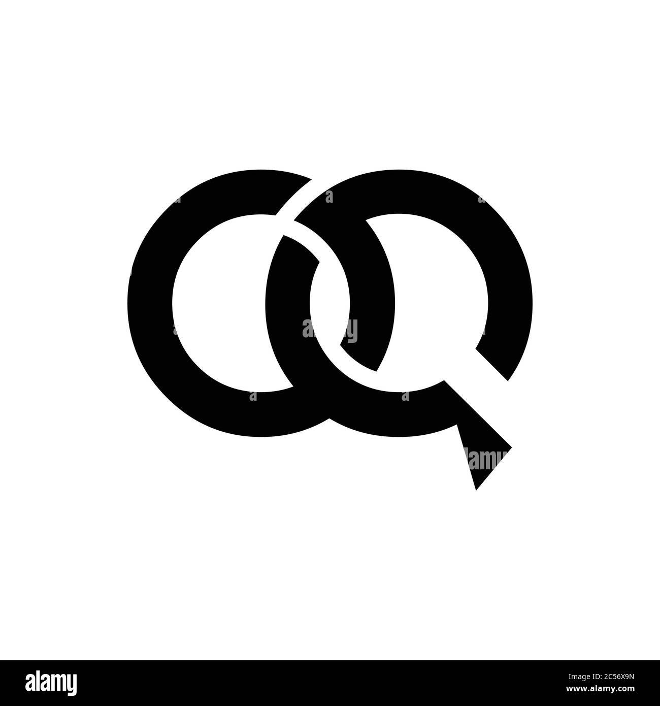 Modèle de scénario de logo OQ de la lettre initiale. Résumé lettre minimum Typographie logo Design Illustration de Vecteur