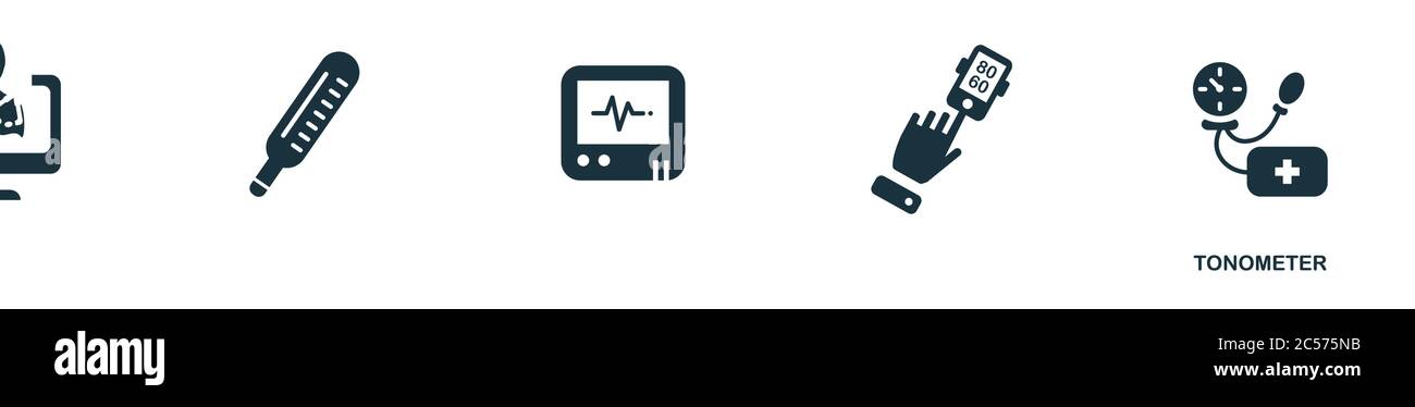 Icône du tonomètre. Élément simple de la collection numérique de santé. Icône Creative Tonometer pour la conception Web, les modèles, les infographies et plus encore Illustration de Vecteur