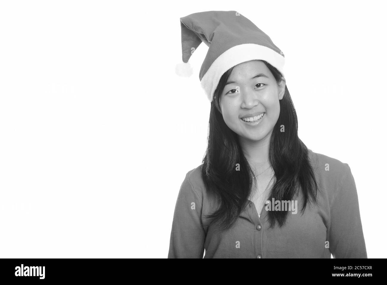 Jeune femme asiatique prêt pour Noël Banque D'Images