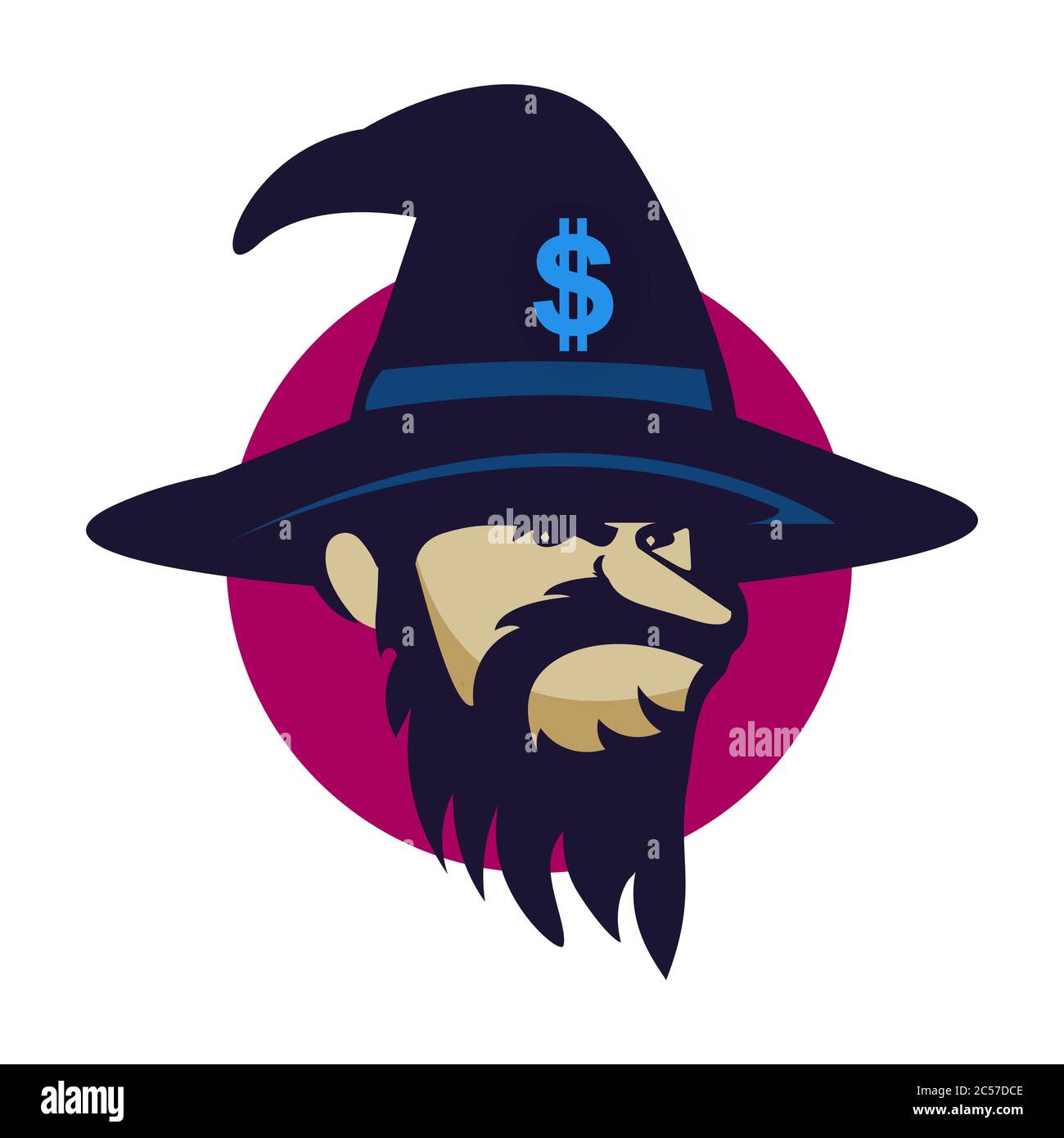 Dessin animé de la tête de l'assistant avec symbole dollar dans le chapeau. Le meilleur design d'illustration pour votre conception d'élément. Illustration vectorielle EPS.8 EPS.10 Illustration de Vecteur