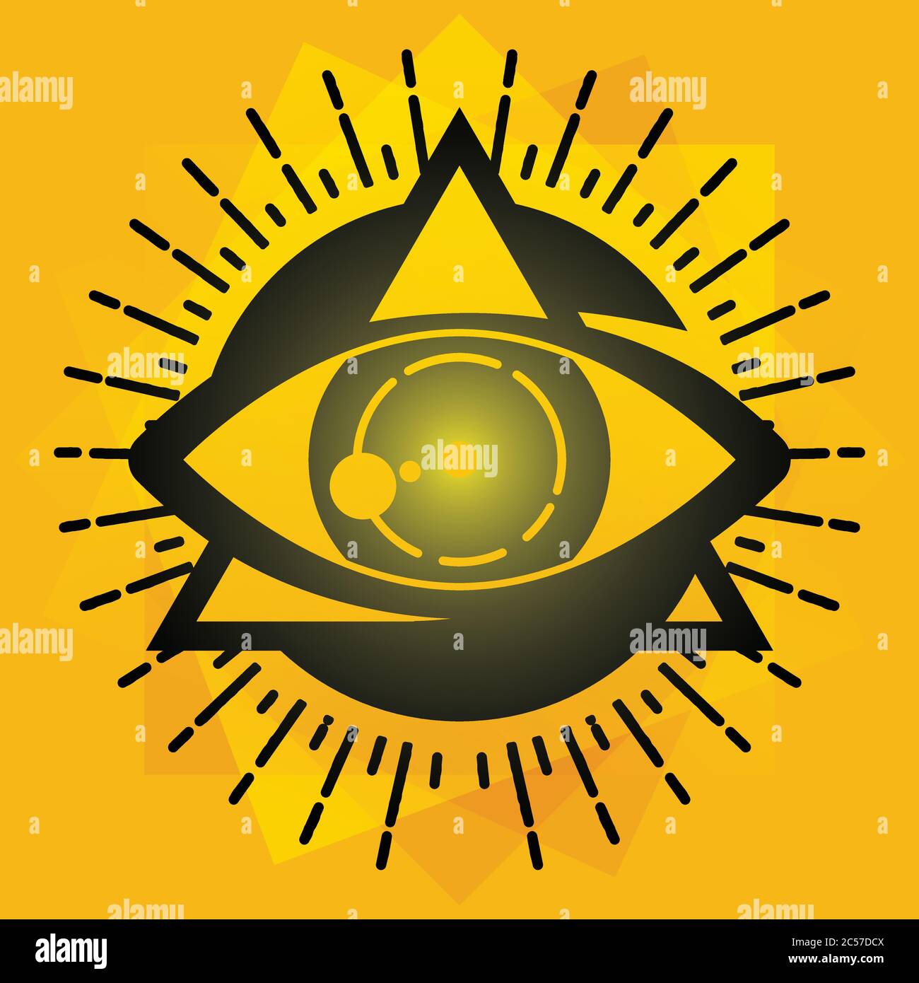 Symbole de freemason en triangle de couleur noire et jaune. Le meilleur design d'illustration pour votre conception d'élément. Illustration vectorielle EPS.8 EPS.10 Illustration de Vecteur