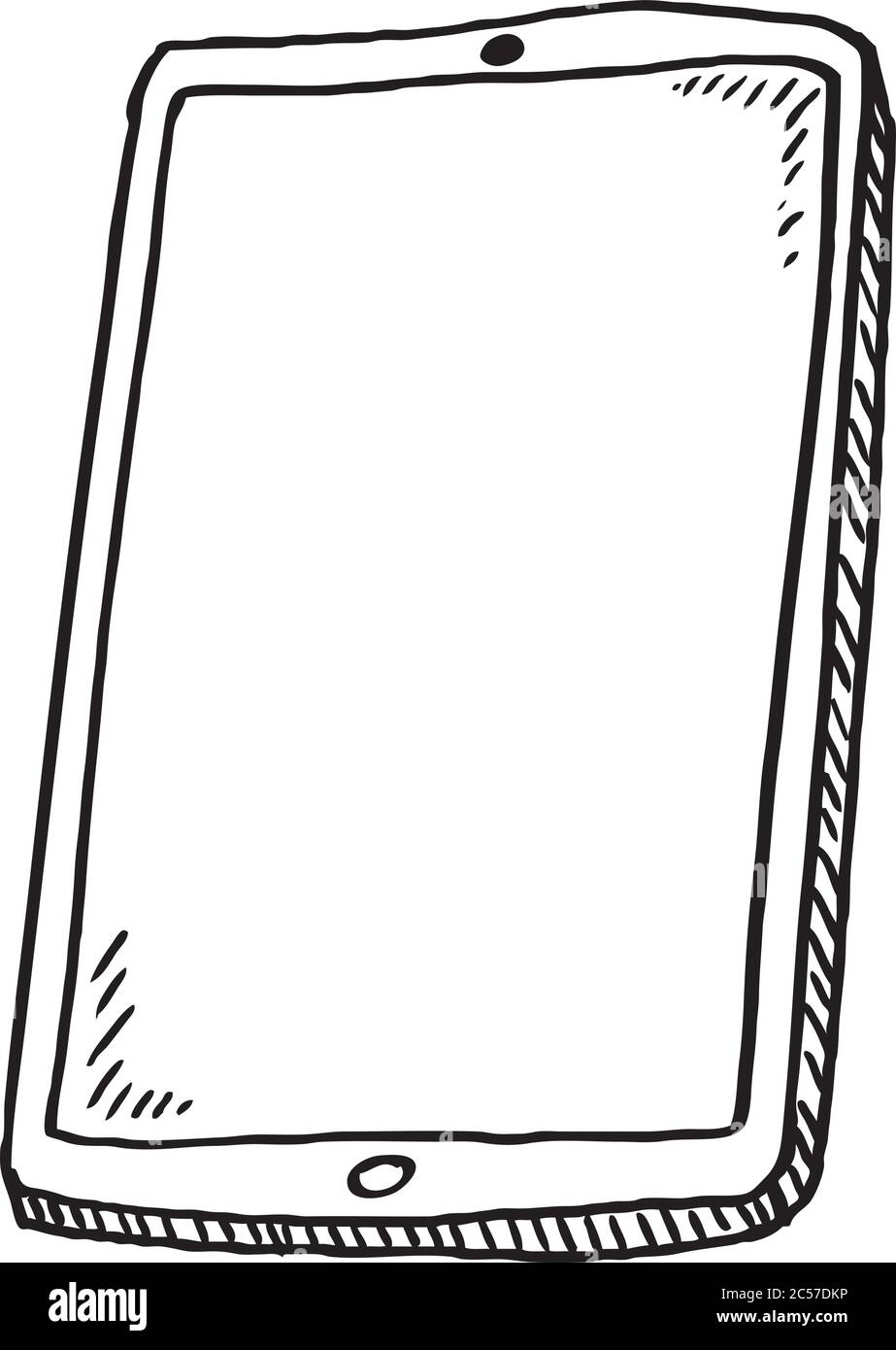 Doodle de smartphone - illustration en noir et blanc. Illustration vectorielle de l'effet de coolé dessinée à la main. Illustration de Vecteur