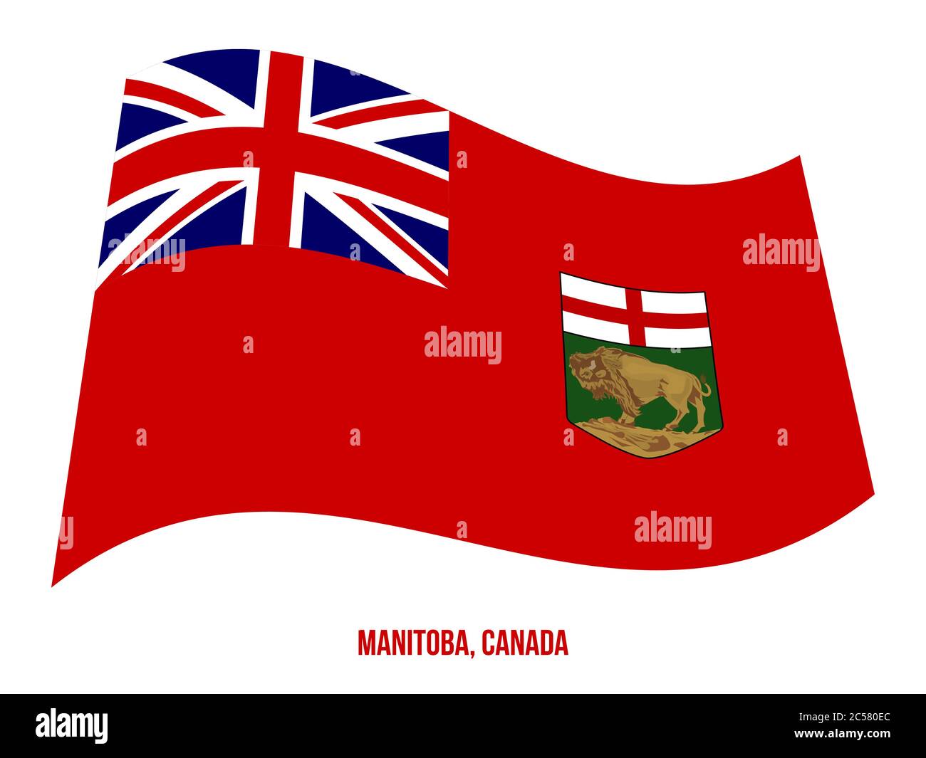 De brandir le drapeau du Manitoba Vector Illustration sur fond blanc. Drapeau provinces du Canada. Bonne taille, de proportions et de couleurs. Illustration de Vecteur