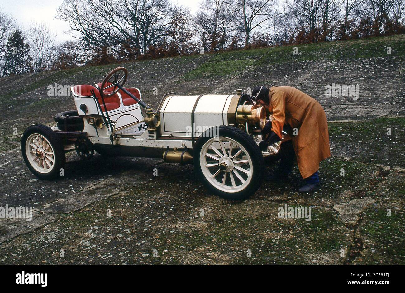 Voiture Edwardian Mercedes-Benz Grand Prix à Brooklands en 1989 Banque D'Images