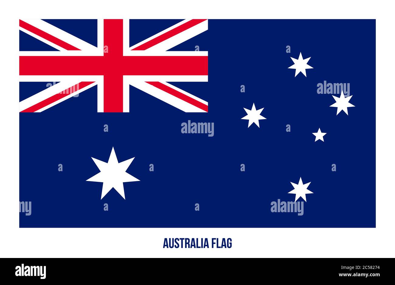 Illustration Vectorielle Drapeau Australie Sur Fond Blanc. Drapeau National De L'Australie. Illustration de Vecteur
