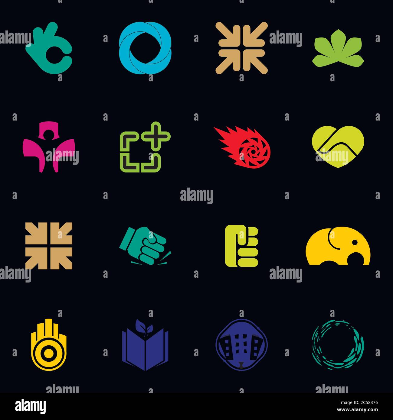 Résumé jeu de logos. Logo vector moderne collection. Logos inhabituel élément. La conception de logo. Illustration de Vecteur