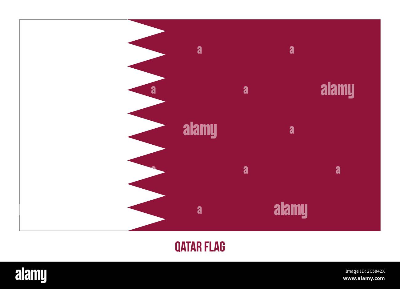 Illustration Vectorielle Du Drapeau Du Qatar Sur Fond Blanc. Drapeau National Du Qatar. Illustration de Vecteur