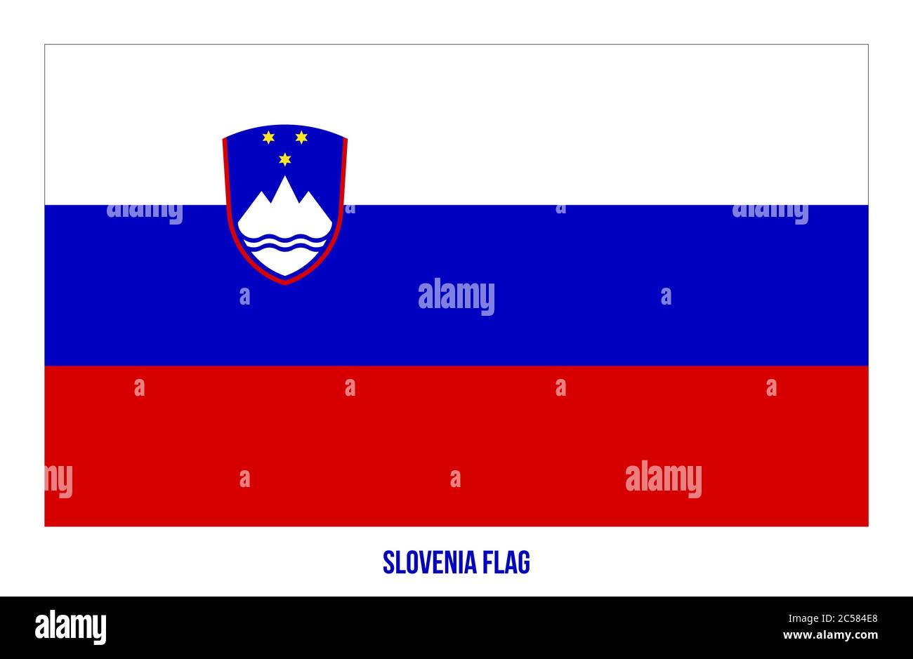 Illustration Vectorielle Drapeau Slovène Sur Fond Blanc. Drapeau National De La Slovénie. Illustration de Vecteur