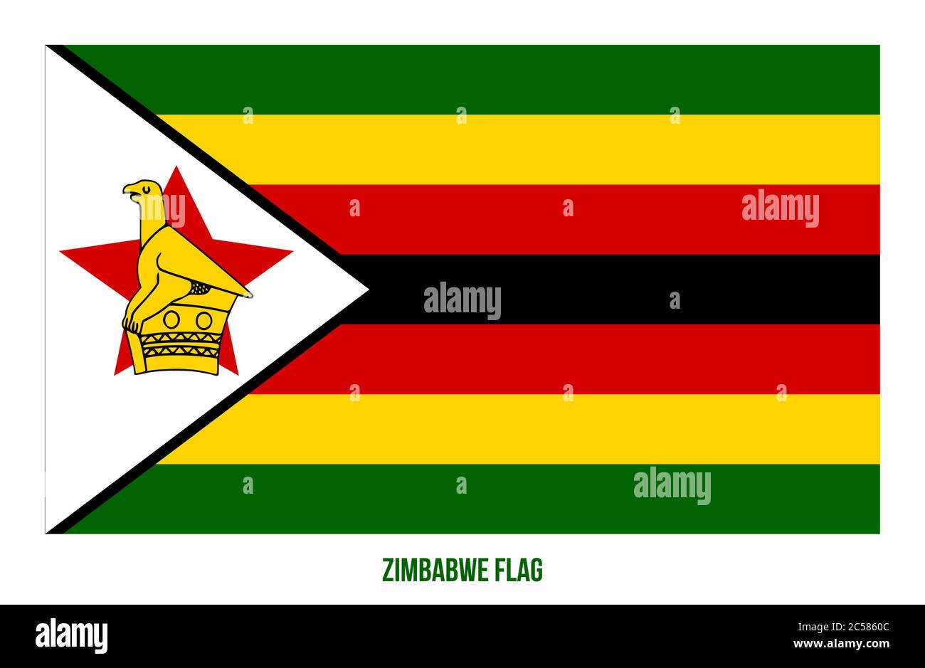 Illustration Vectorielle Du Drapeau Du Zimbabwe Sur Fond Blanc. Drapeau National Du Zimbabwe. Illustration de Vecteur