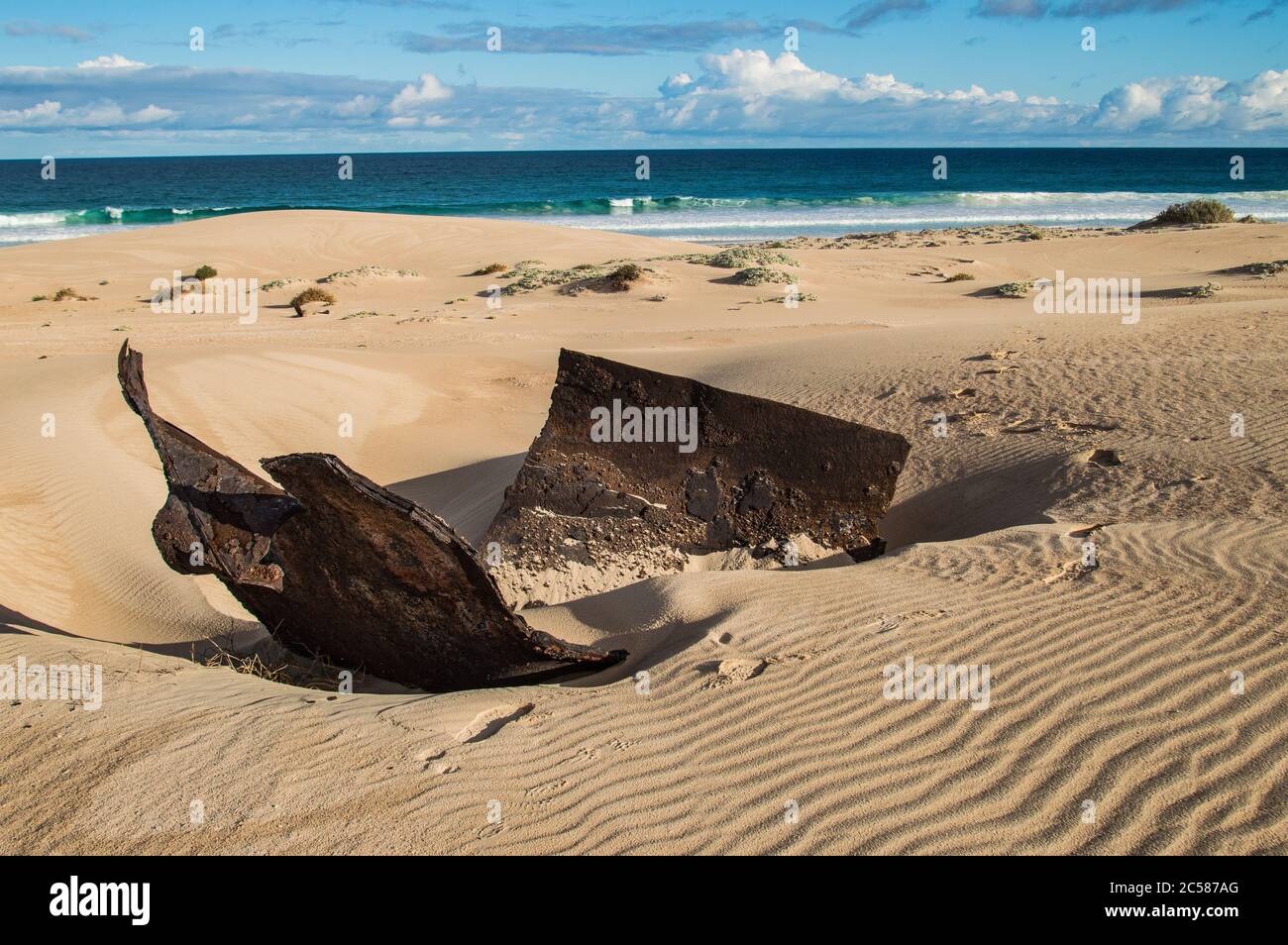 Le bateau du parc national des Plaines Nullarbor vole sur la plage Banque D'Images