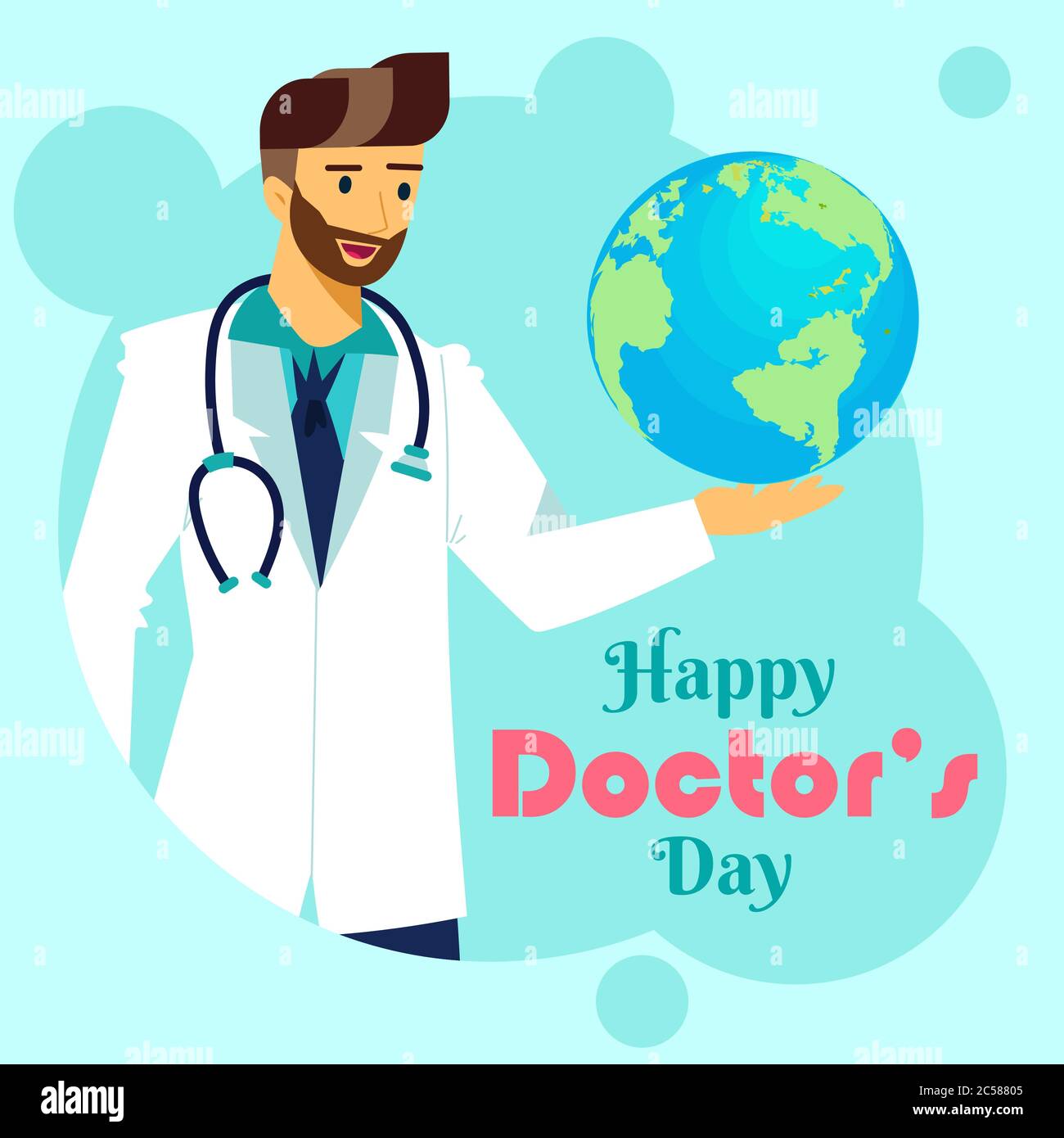 Happy National Doctor's Day, jour du médecin, santé mondiale, illustration vectorielle Illustration de Vecteur