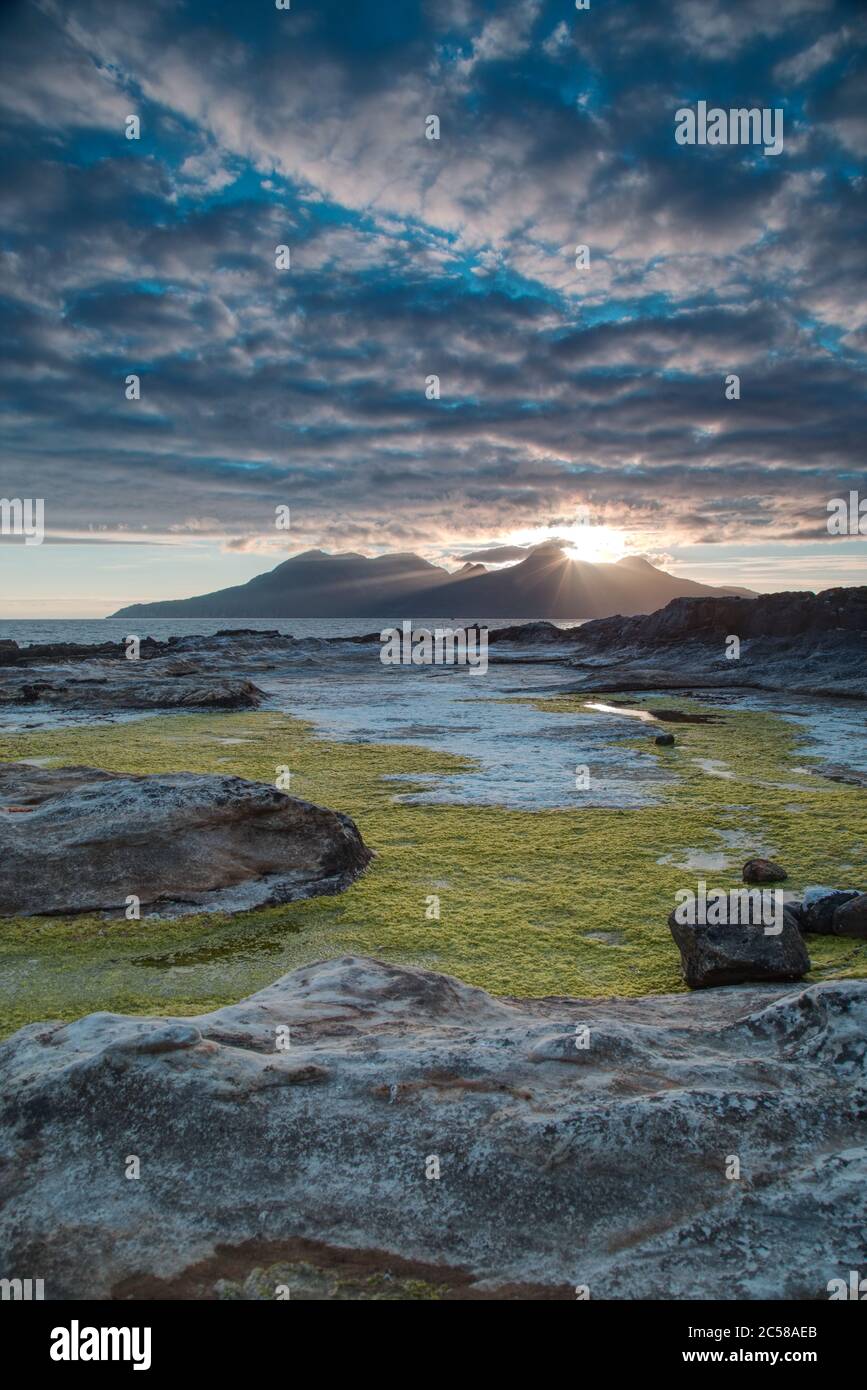 Rock formations at Liag Bay, à l'île de Eigg Banque D'Images