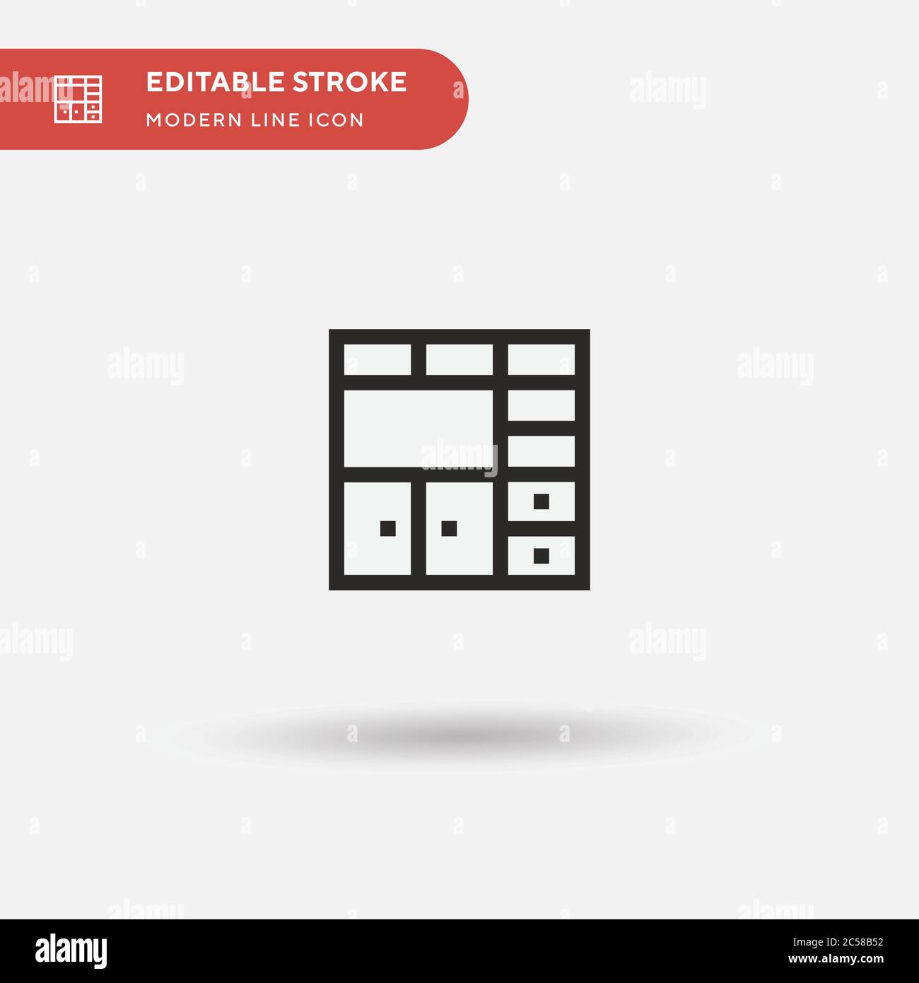 Icône de vecteur simple de placard. Modèle de conception de symbole d'illustration pour l'élément d'interface utilisateur Web mobile. Pictogramme moderne de couleur parfaite sur contour modifiable. Icônes de placard pour votre projet d'entreprise Illustration de Vecteur