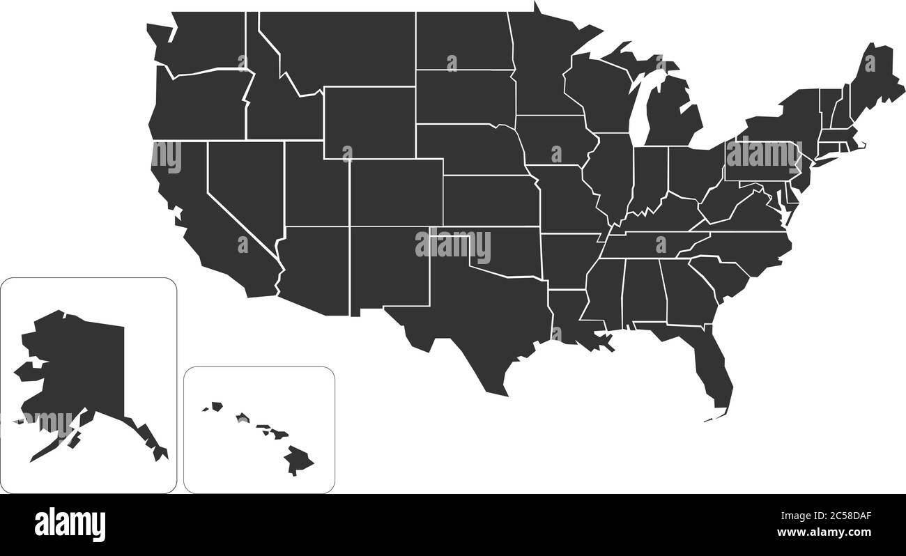 Carte vierge similibée des États-Unis d'Amérique Illustration de Vecteur
