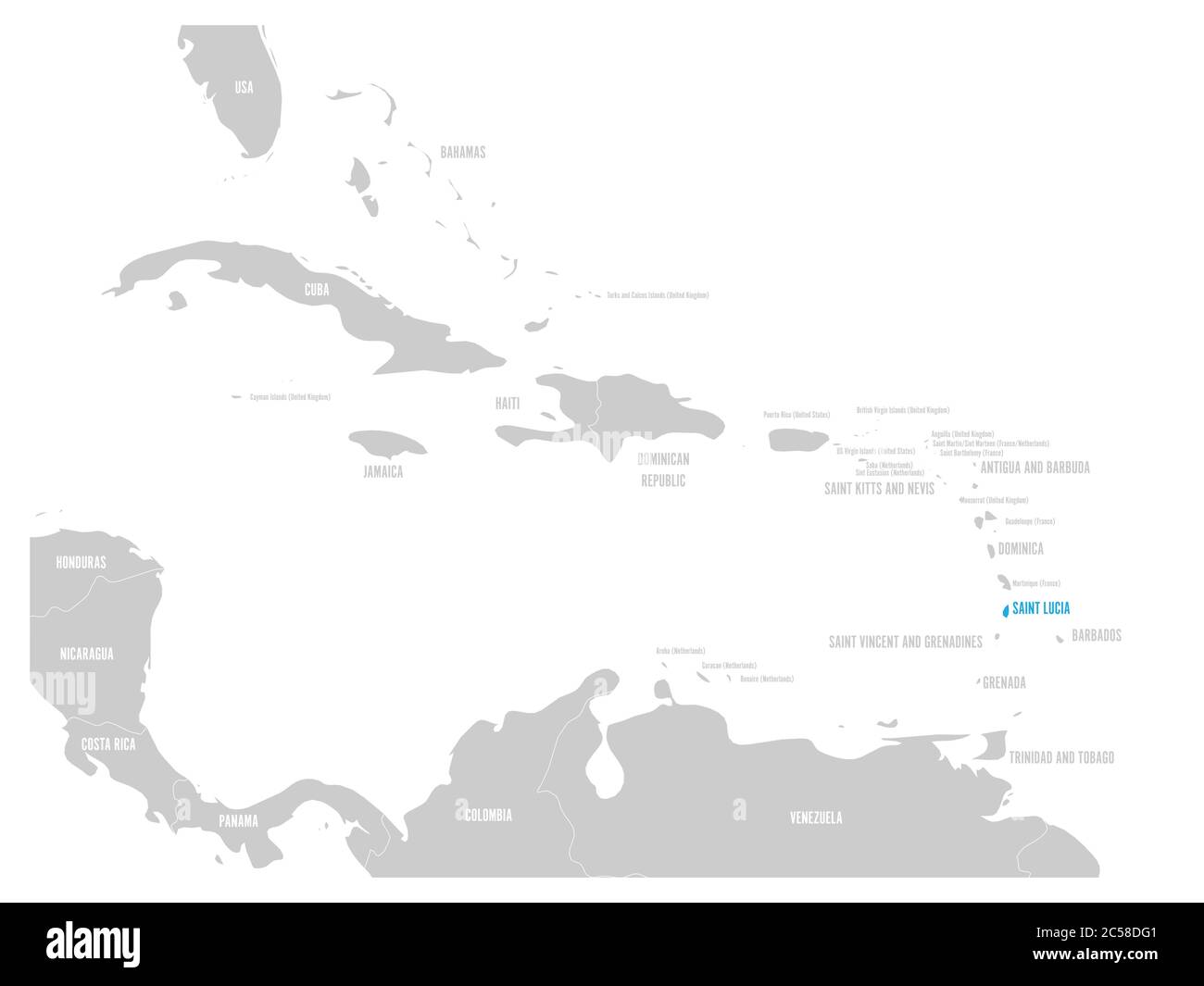 Bahamas bleu marqué sur la carte des Caraïbes. Illustration vectorielle. Illustration de Vecteur