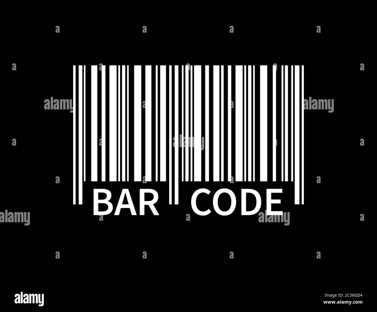 Code-barres isolé sur fond noir. Code à barres de suivi blanc avec texte. Informations sur l'étiquette. Marque de produit. Illustration vectorielle. Illustration de Vecteur Code-barres isolé sur fond noir. Code à barres de suivi blanc avec texte. Informations sur l'étiquette. Marque de produit. Illustration vectorielle. Illustration de Vecteur