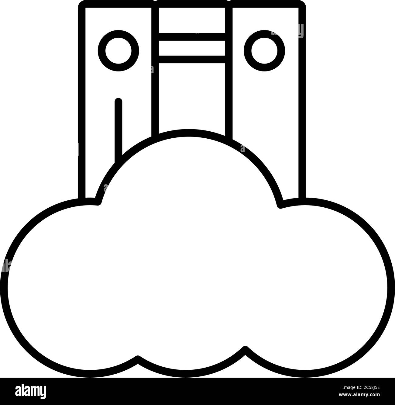 livres électroniques avec cloud computing education en ligne style dessin vectoriel illustration Illustration de Vecteur