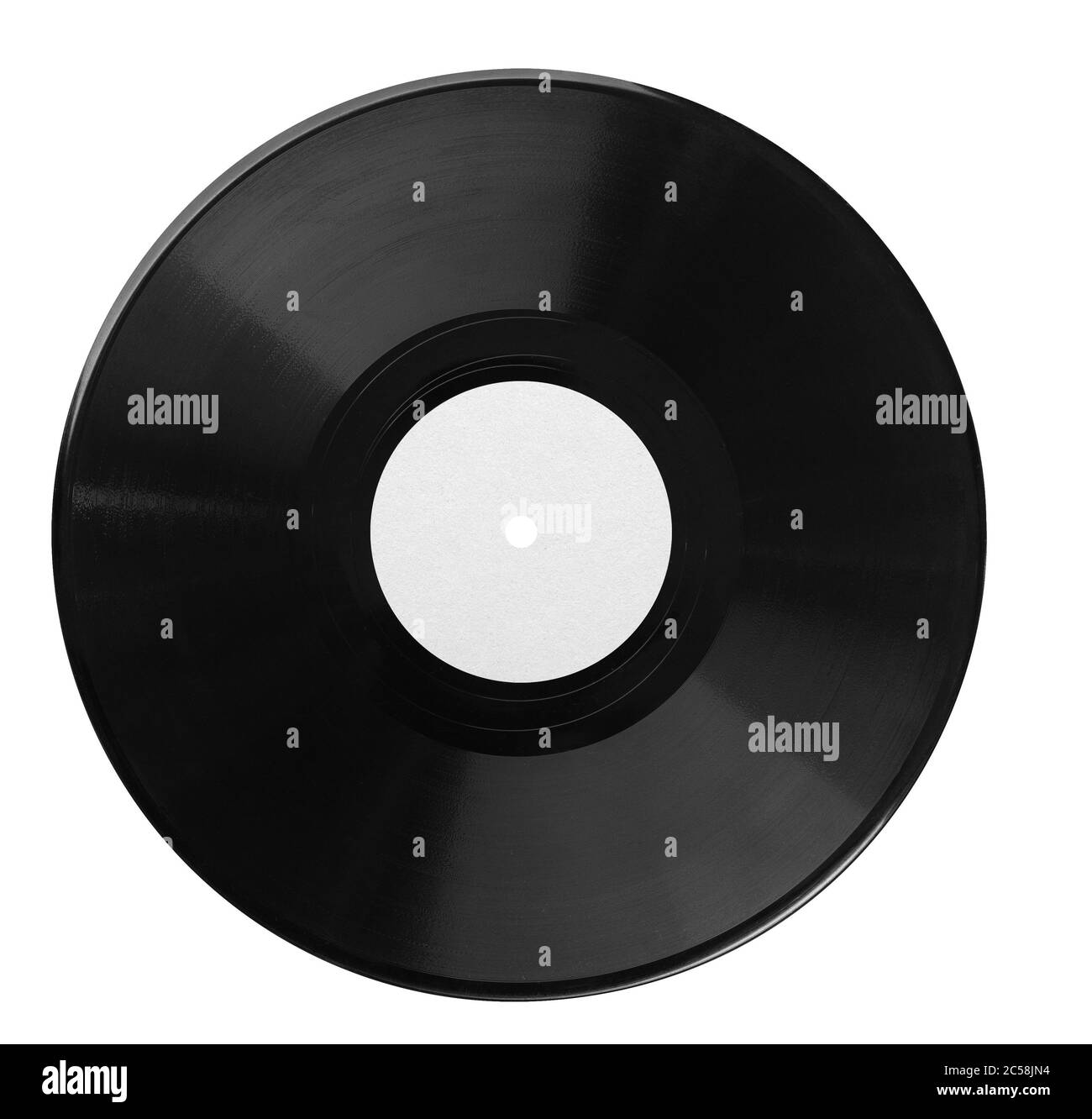 Enregistrement en vinyle noir isolé sur fond blanc avec masque Banque D'Images
