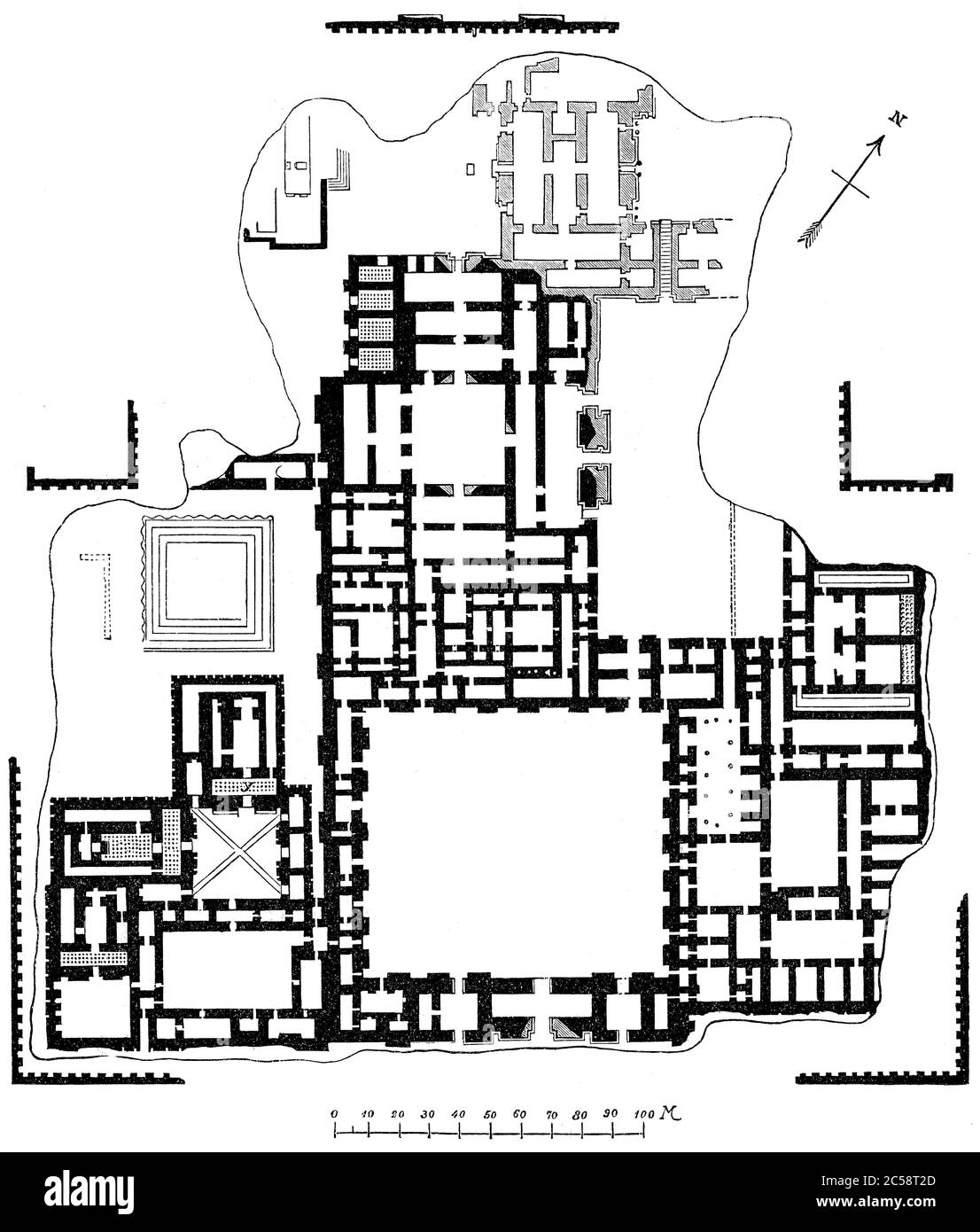 Palais de Sargon II d'Assyrie à Dur-Sharrukin, Khorsabad, Irak, reconstruit par Charles Chipiez Banque D'Images