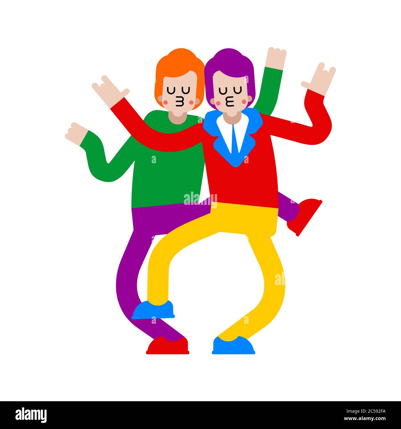 LGBT Lovers Dancing. Couple aimant relation homosexuelle. Relation romantique. Illustration d'amour 3 Illustration de Vecteur