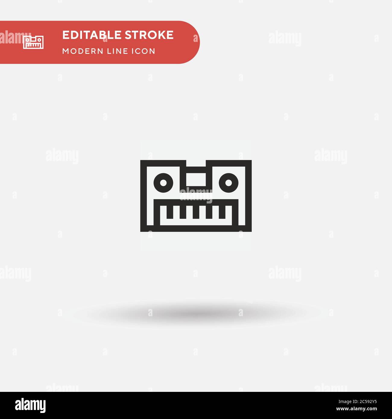 Icône de vecteur simple piano. Modèle de conception de symbole d'illustration pour l'élément d'interface utilisateur Web mobile. Pictogramme moderne de couleur parfaite sur contour modifiable. Icônes de piano pour votre projet d'entreprise Illustration de Vecteur