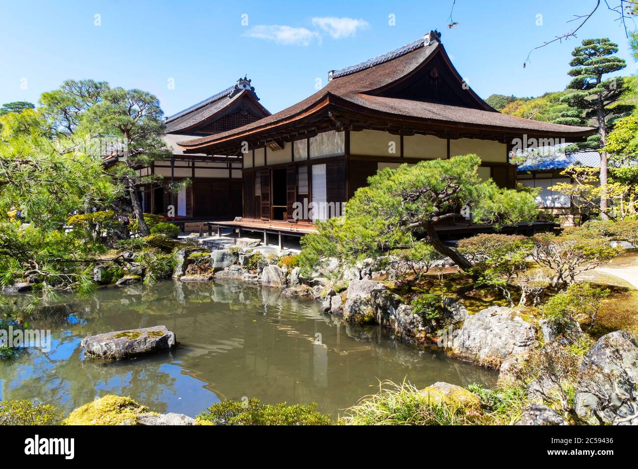 Le Japon, Kyoto, Ginkaku-ji (Jishō-ji ou Temple du pavillon d'argent) temple bouddhiste Zen Banque D'Images