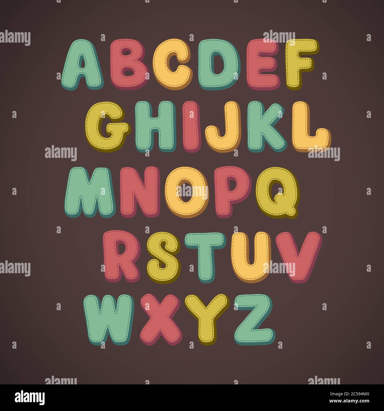 Police de dessin animé à la main Illustration de Vecteur