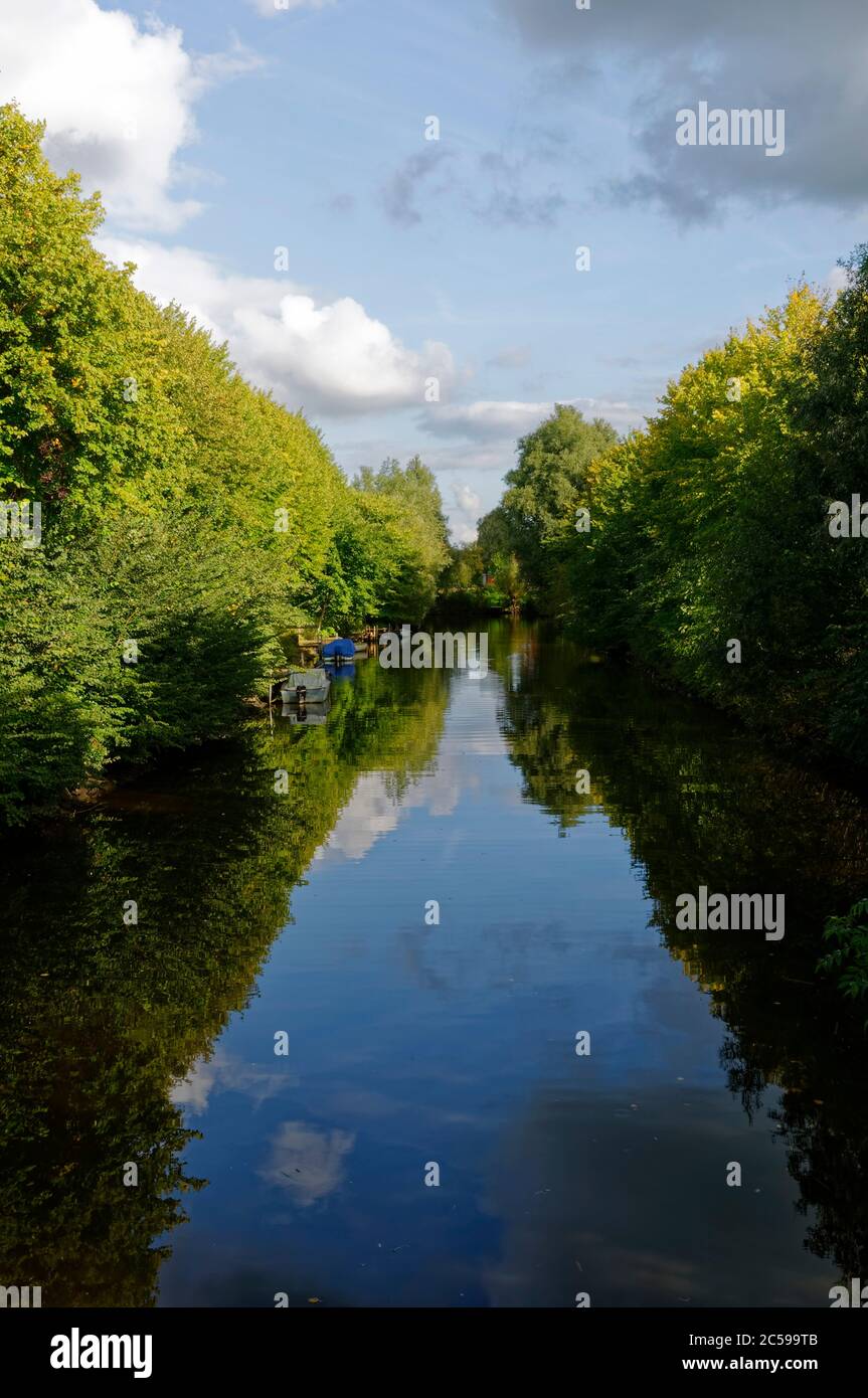 Friedrichstadt: Fürstenburggraben (Gracht), Frise du Nord, Schleswig-Holstein, Allemagne Banque D'Images