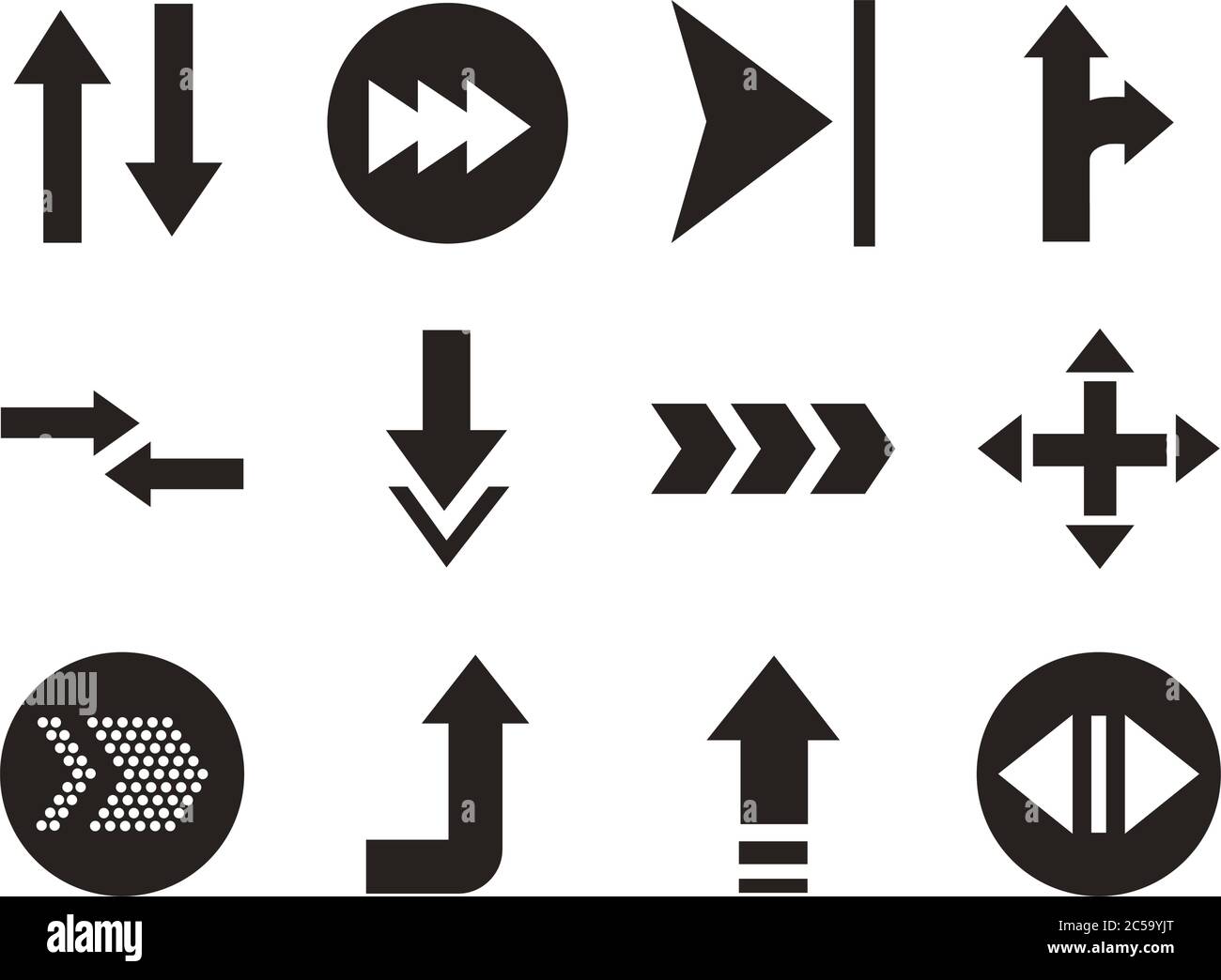 ensemble de flèches ensemble icônes dessin d'illustration vectorielle Illustration de Vecteur