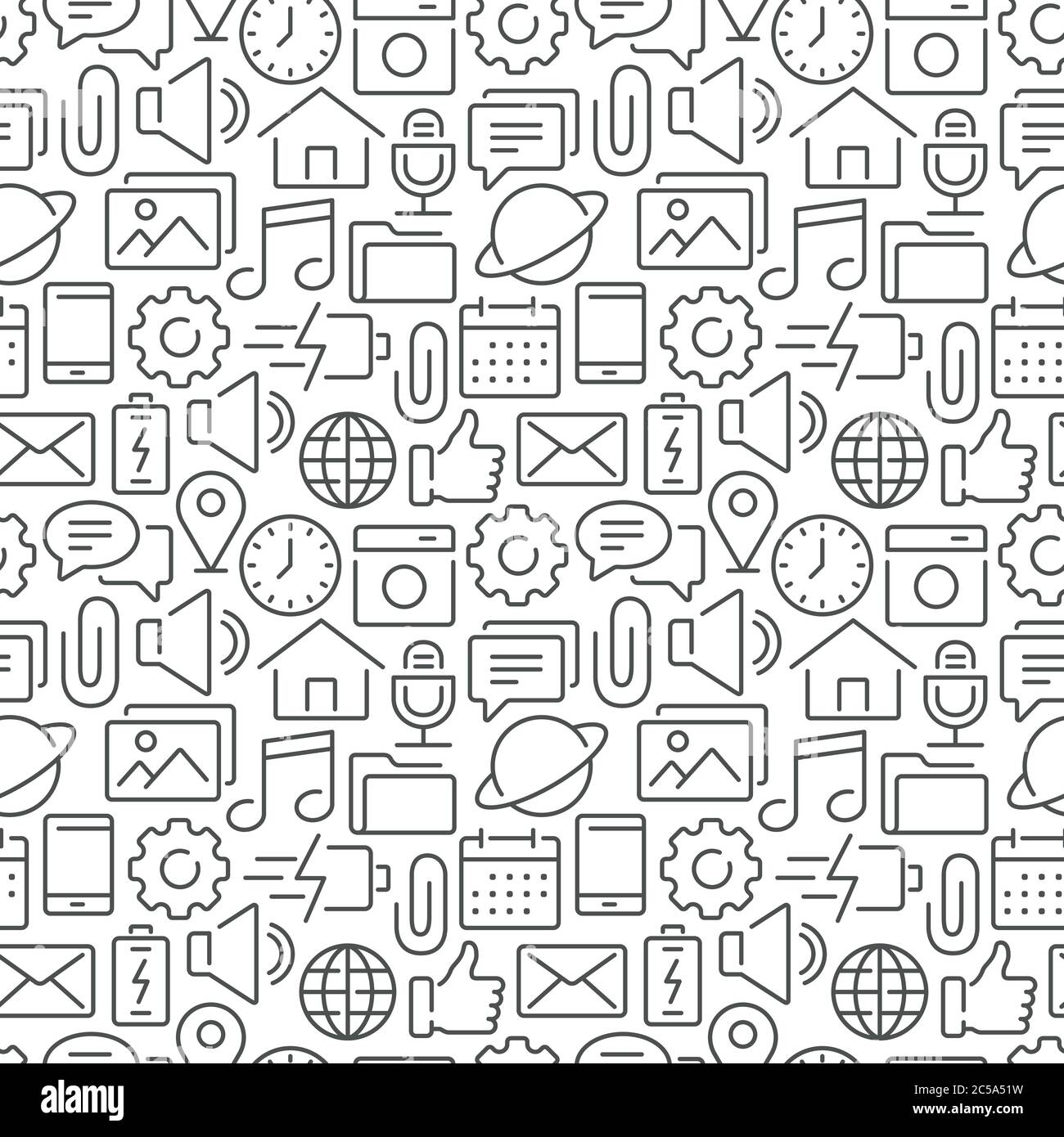 Interface mobile Schéma fluide avec icônes de ligne fine Illustration de Vecteur