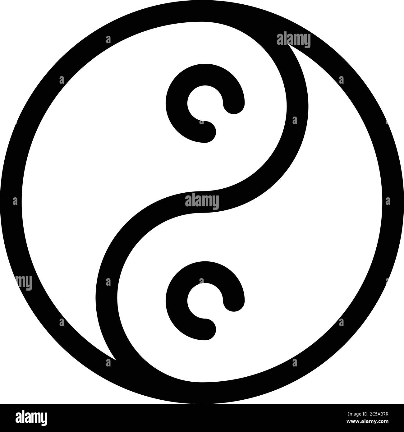 Icône Yin yang. Définir l'élément de conception moderne. Signe vectoriel plat noir simple avec coins arrondis. Illustration de Vecteur