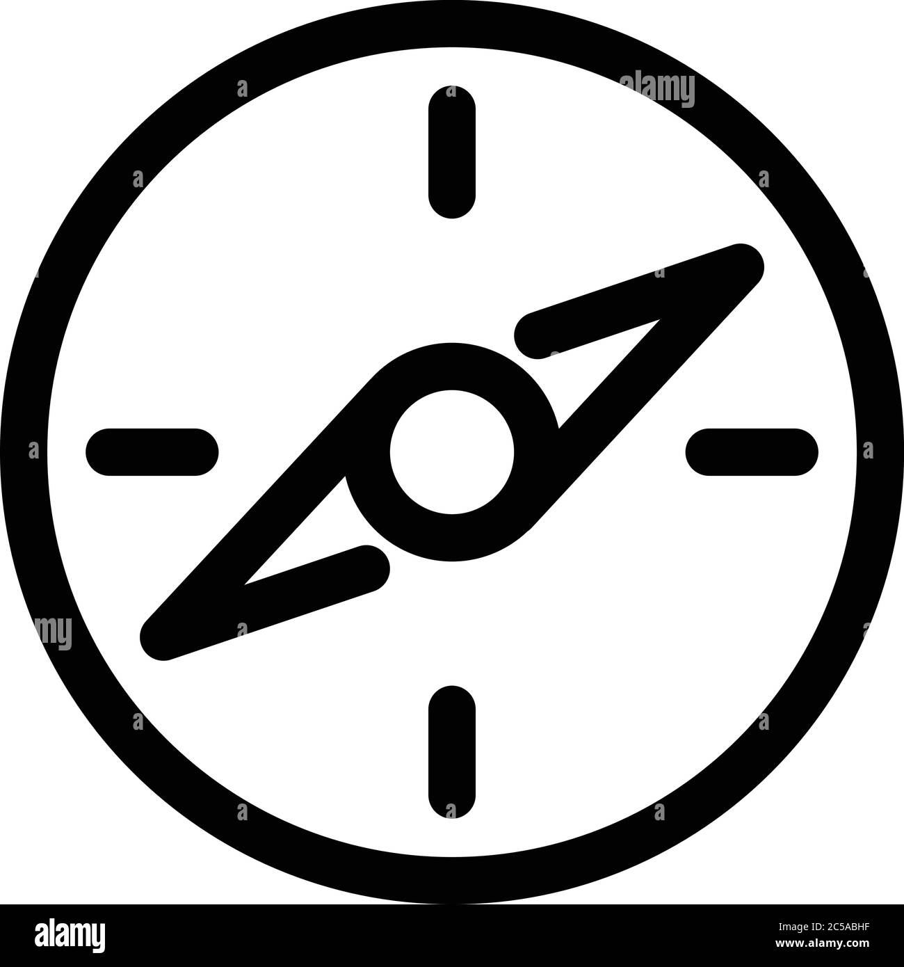 Icône de boussole. Symbole de voyage ou de navigation. Définir l'élément de conception moderne. Signe vectoriel plat noir simple avec coins arrondis. Illustration de Vecteur