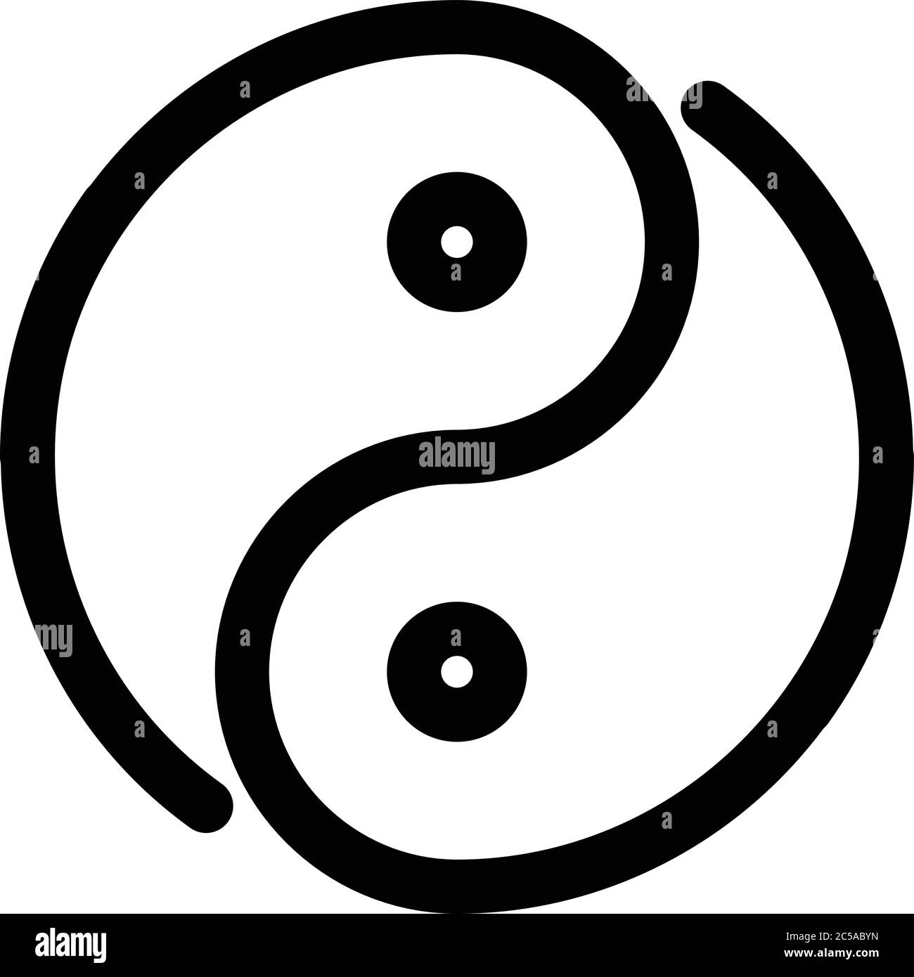 Icône Yin yang. Définir l'élément de conception moderne. Signe vectoriel plat noir simple avec coins arrondis. Illustration de Vecteur