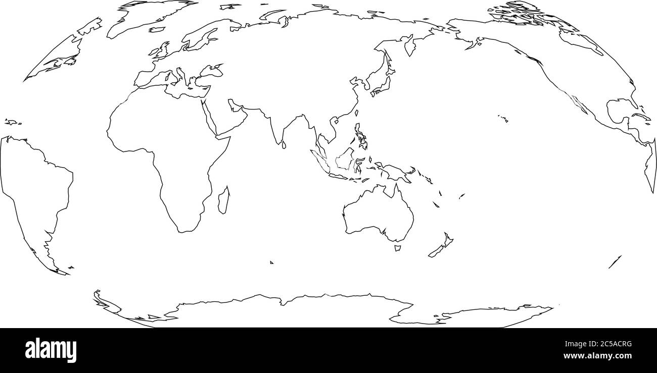 Carte du monde. L'Asie et l'Australie. Illustration simple à vecteur plat. Illustration de Vecteur