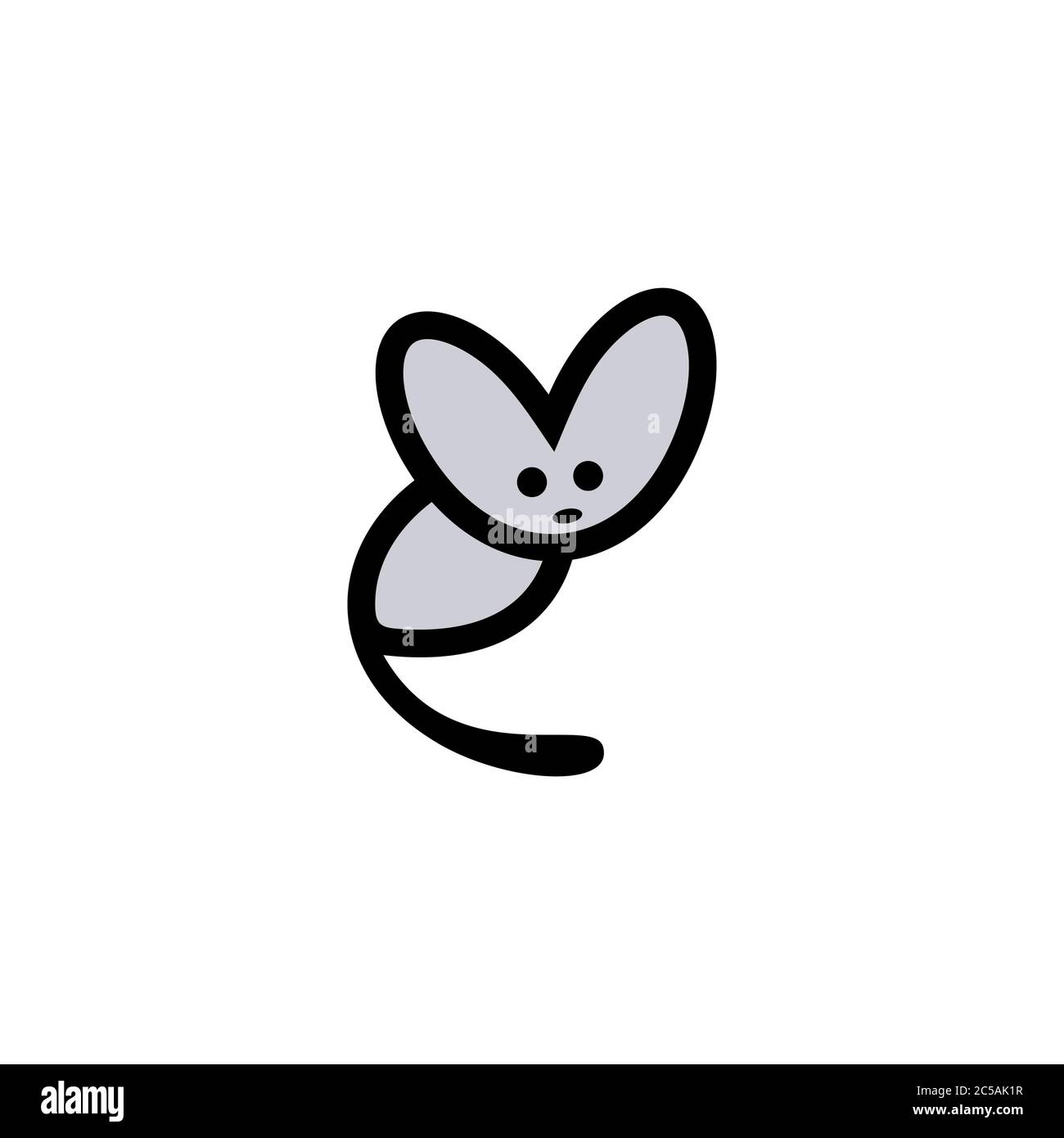 illustration vectorielle d'un logo de chat de dessin animé, isolée sur fond blanc. Illustration de Vecteur