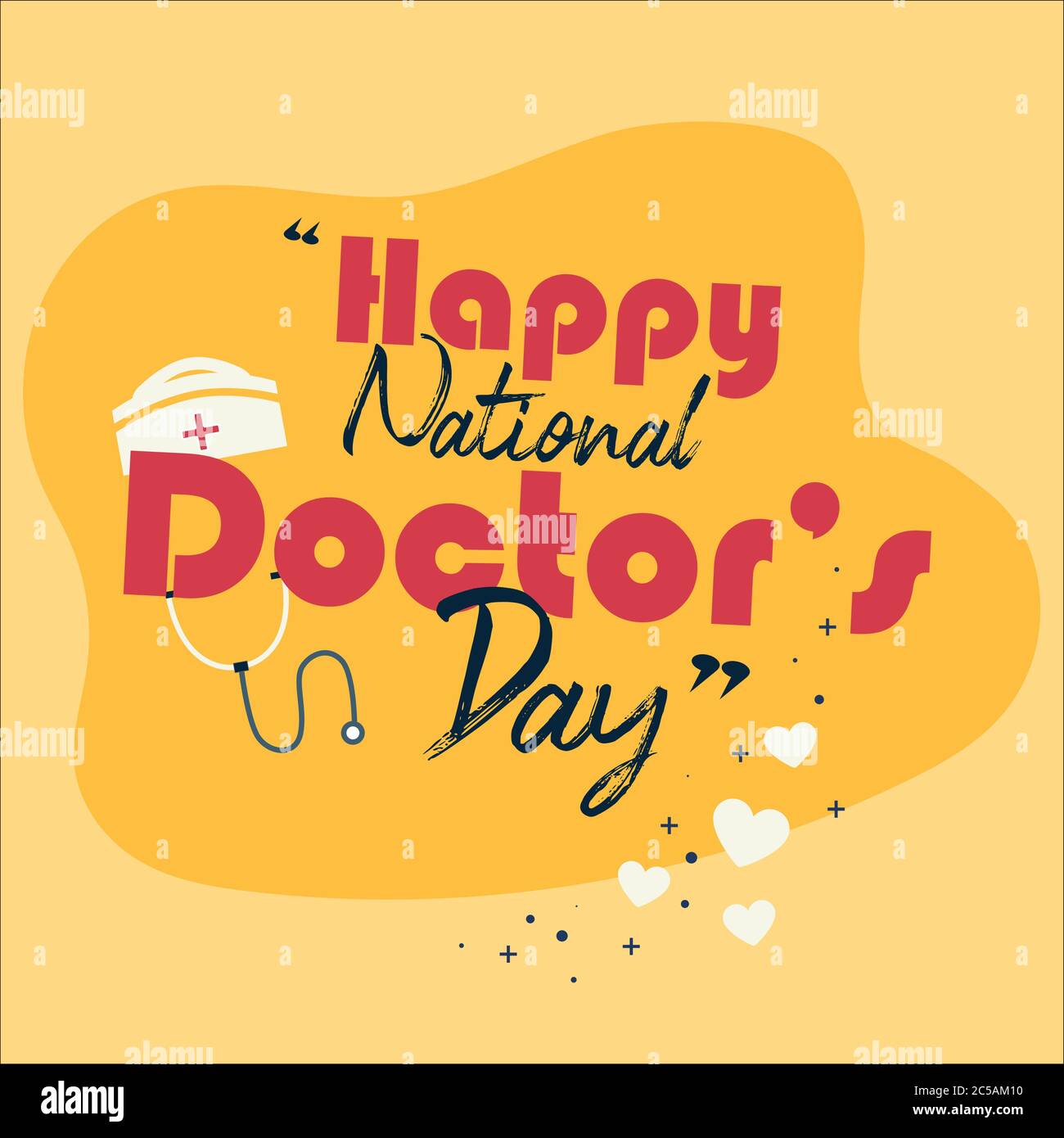 Happy National Doctor's Day, stéthoscope Doctor, vecteur d'illustration plat Illustration de Vecteur