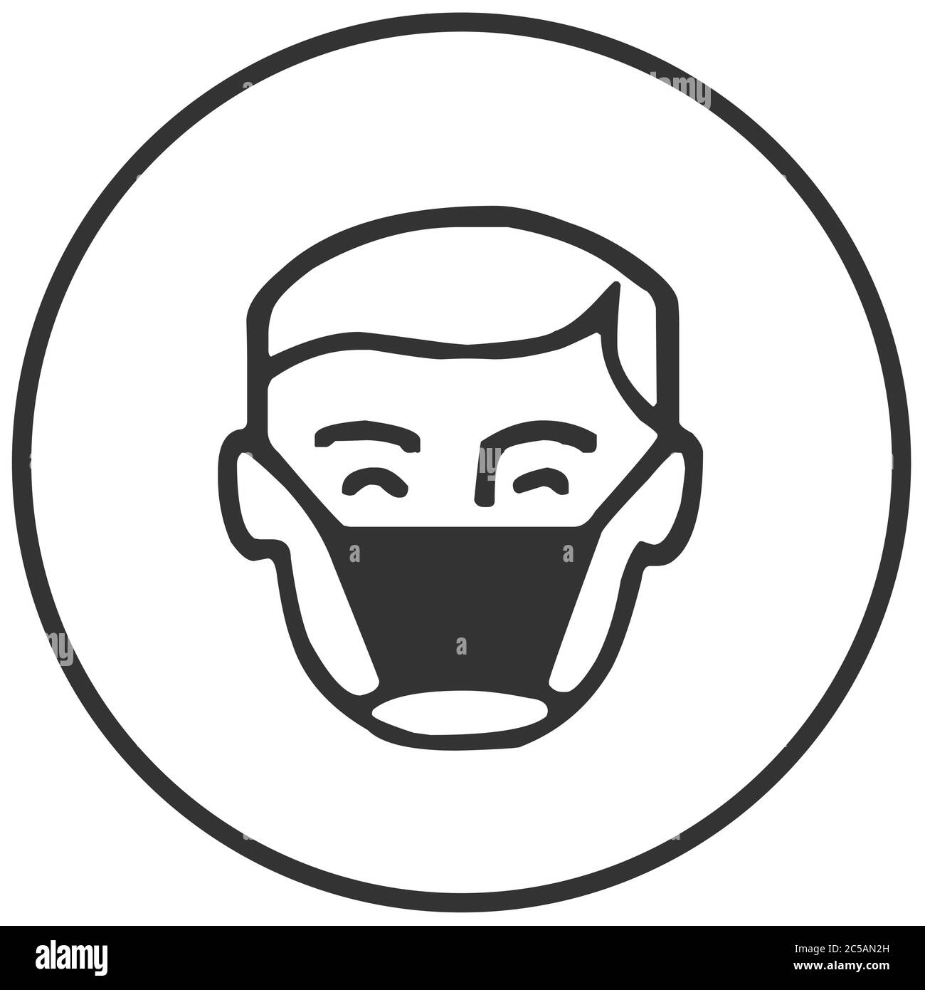 Illustration vectorielle d'icône d'homme avec masque facial Illustration de Vecteur
