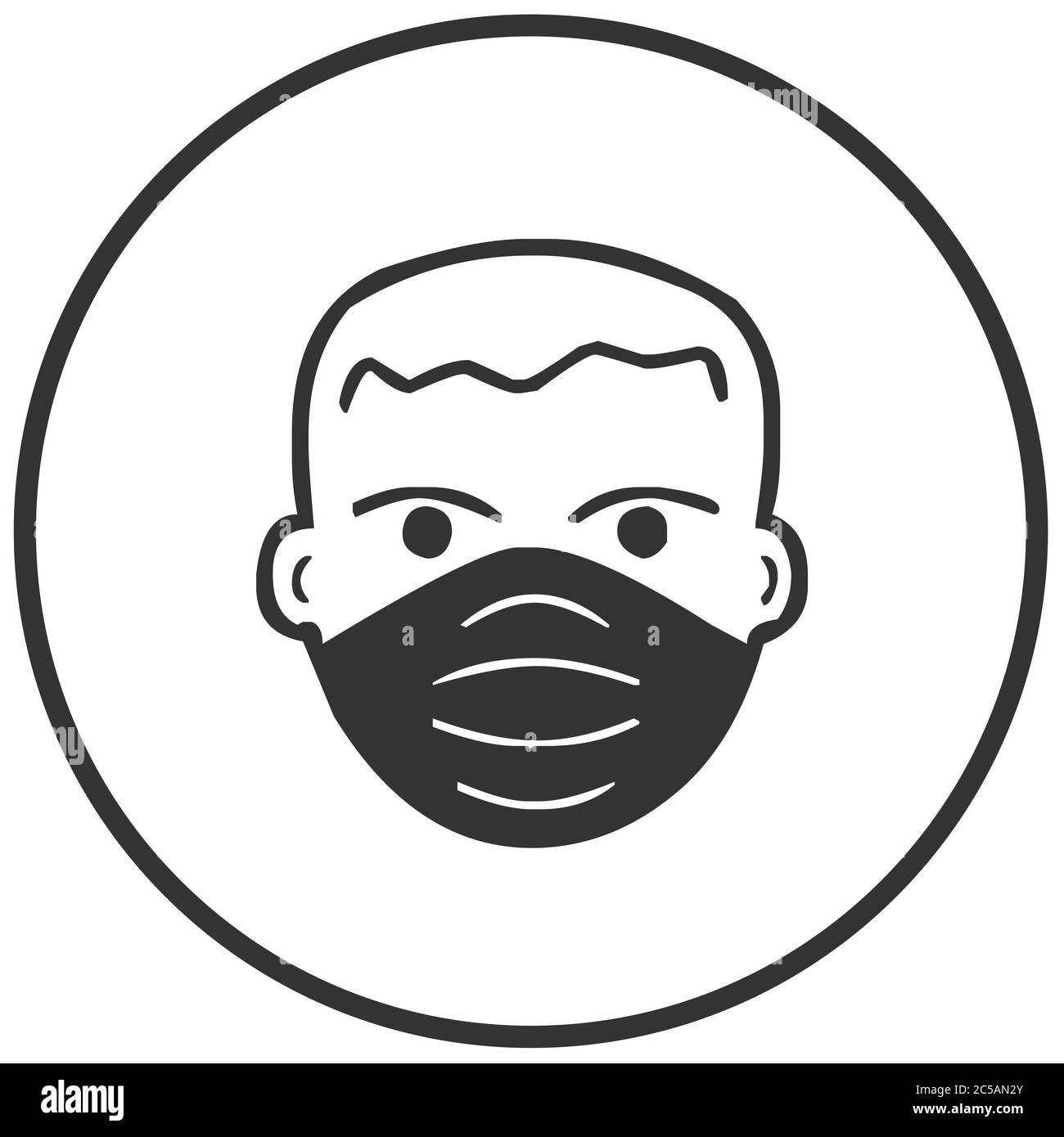 Illustration vectorielle d'icône d'homme avec masque facial Illustration de Vecteur